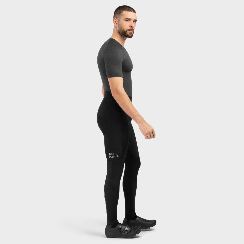 Pantaloni con fondello a gamba lunga uomo Ciclismo Core Topclass Nero 3/7