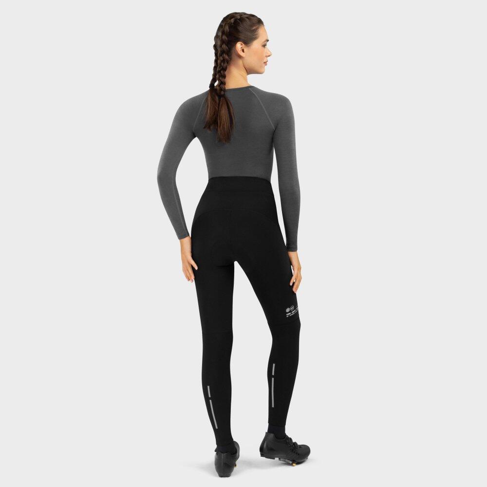 Pantalones largos térmicos ciclismo con badana mujer Core Agility Negro 2/7