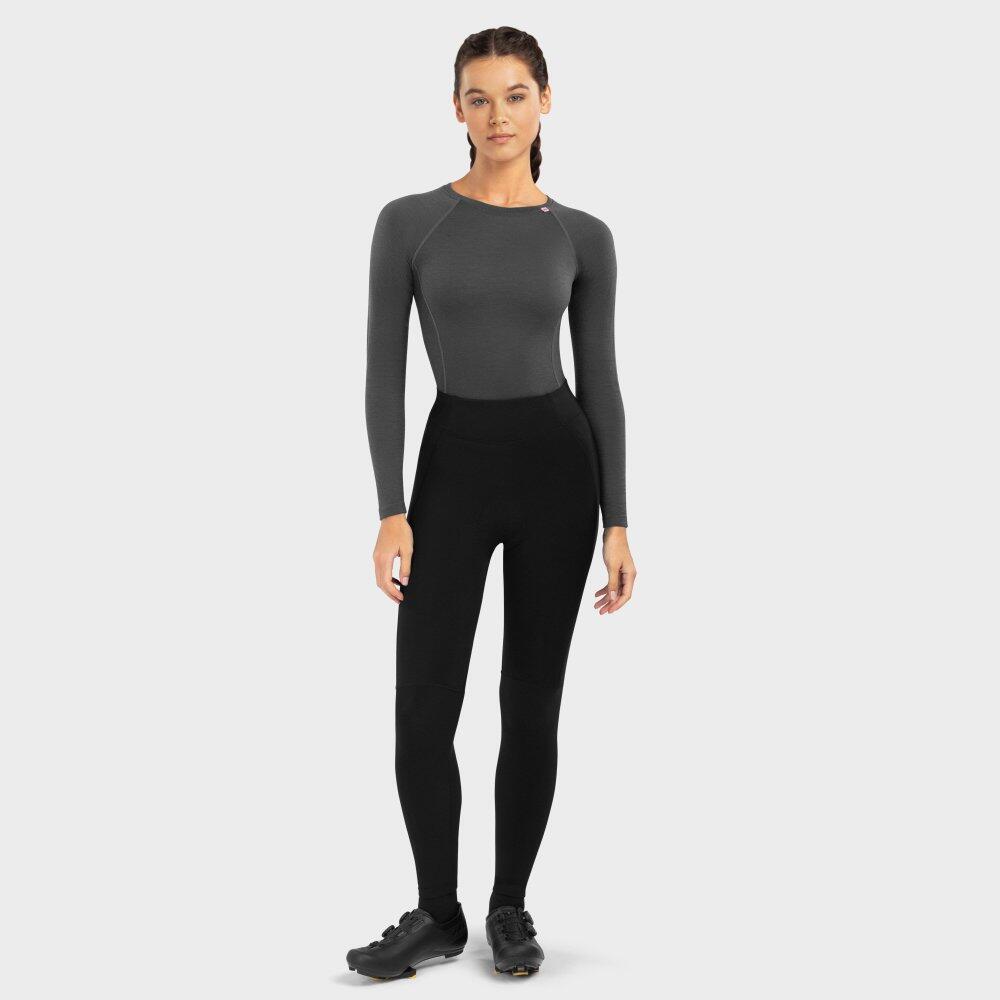 Damen Radsport lange thermo-fahrradhose mit sitzpolster für Core Agility Schwar 2/7