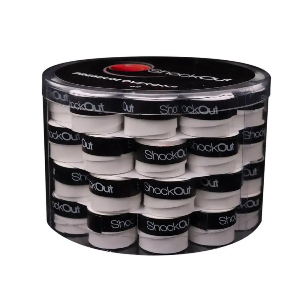 Tub Of 60 White And Black Smooth Premium Overgrips