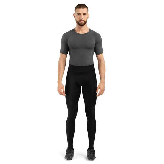 Pantaloni termici con fondello a gamba lunga uomo Ciclismo Core Speed Nero