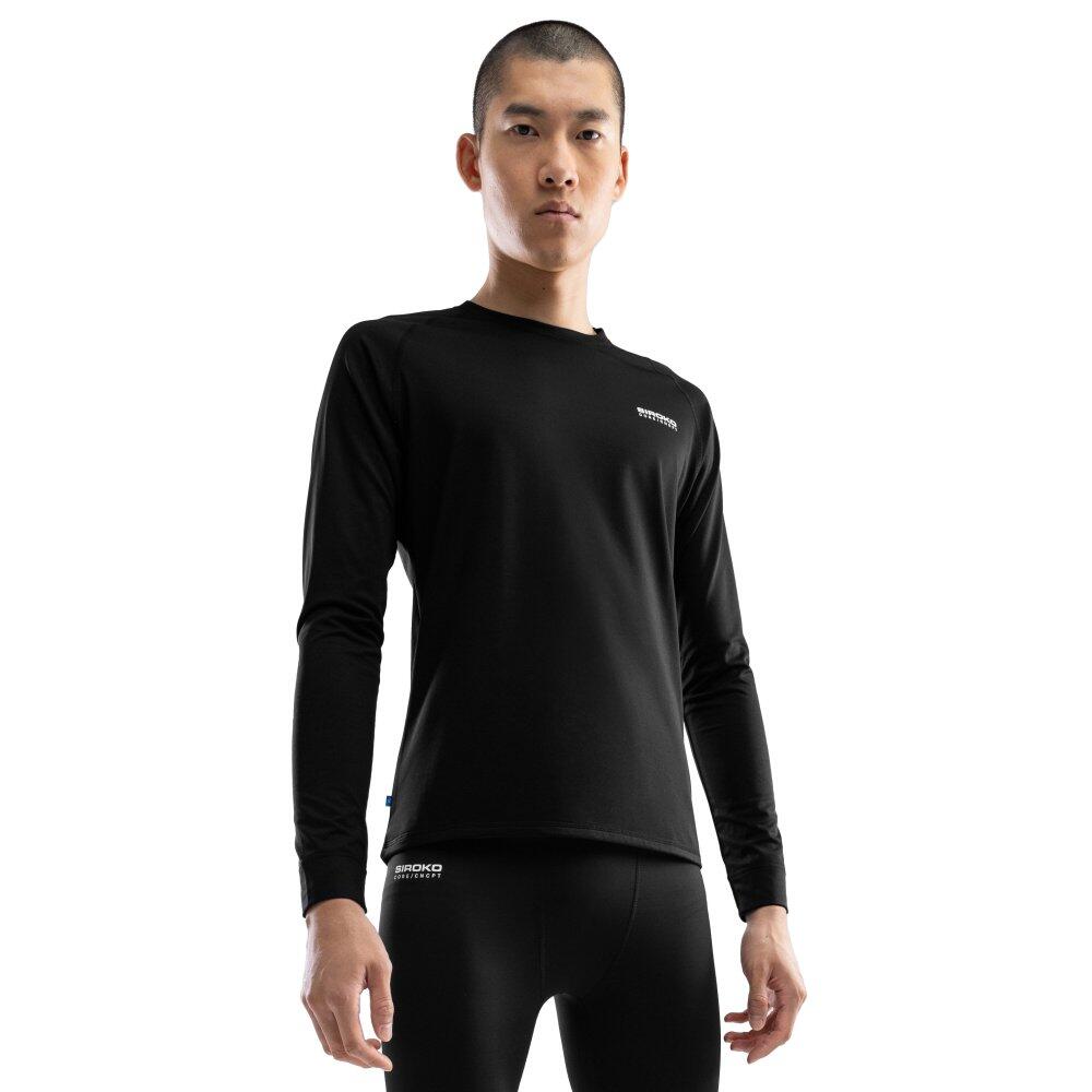 SIROKO Maglia intima termica da uomo Sport invernali Core Airolo Top Nero