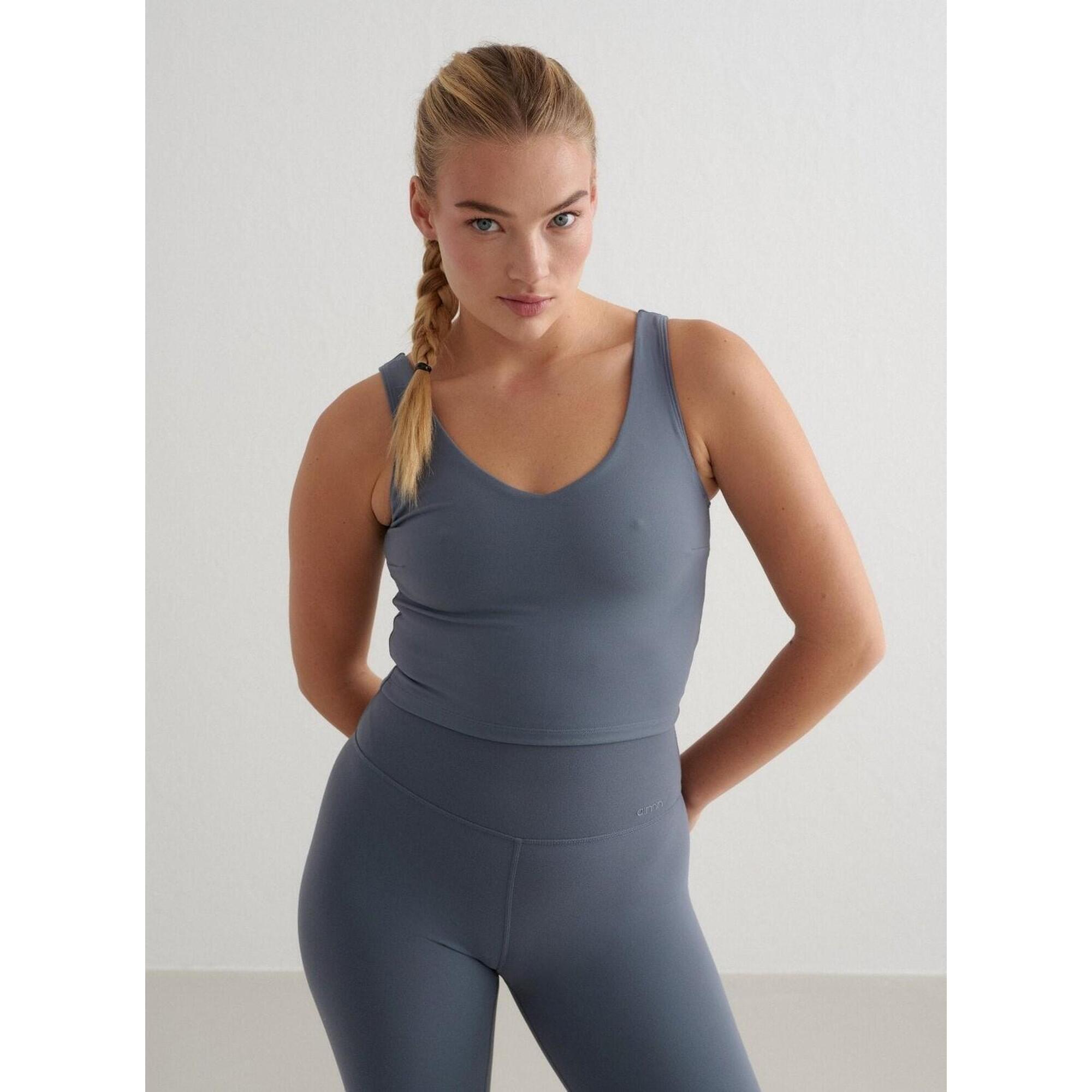 Aim'n - Femme Soutien-gorge De Sport À Col En V Bralette Bleu Orage - Brassière - Bleu - 48 Xl - Decathlon