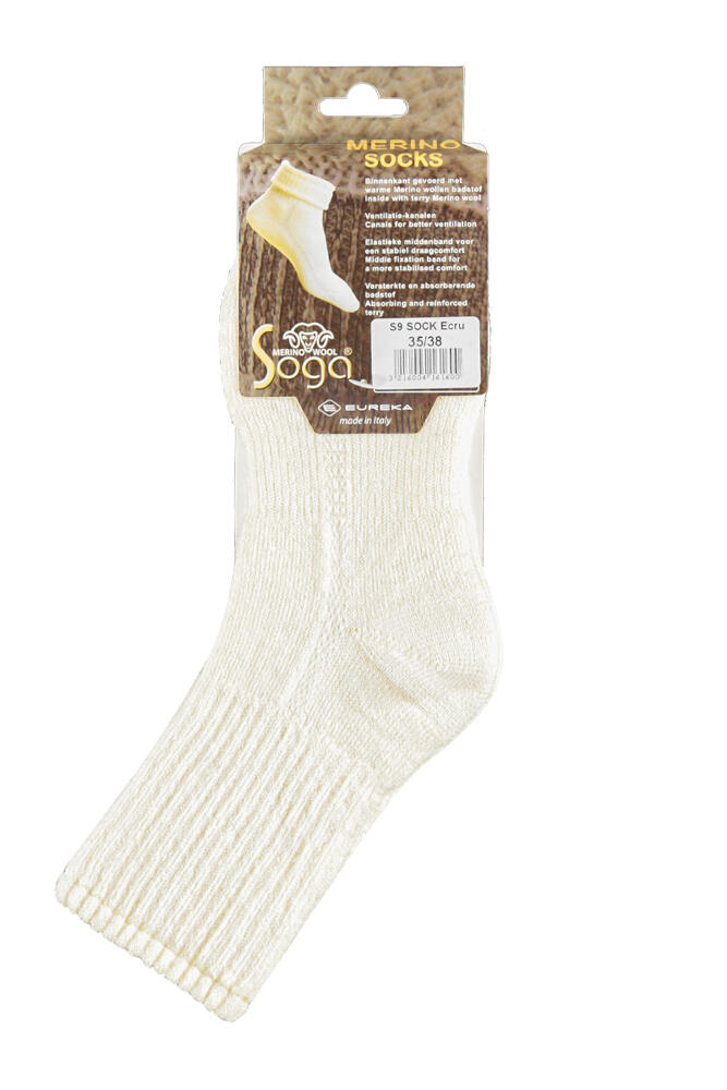 S9 Merino Wollen Sokken 3-Pack Ecru 43/45 2/4