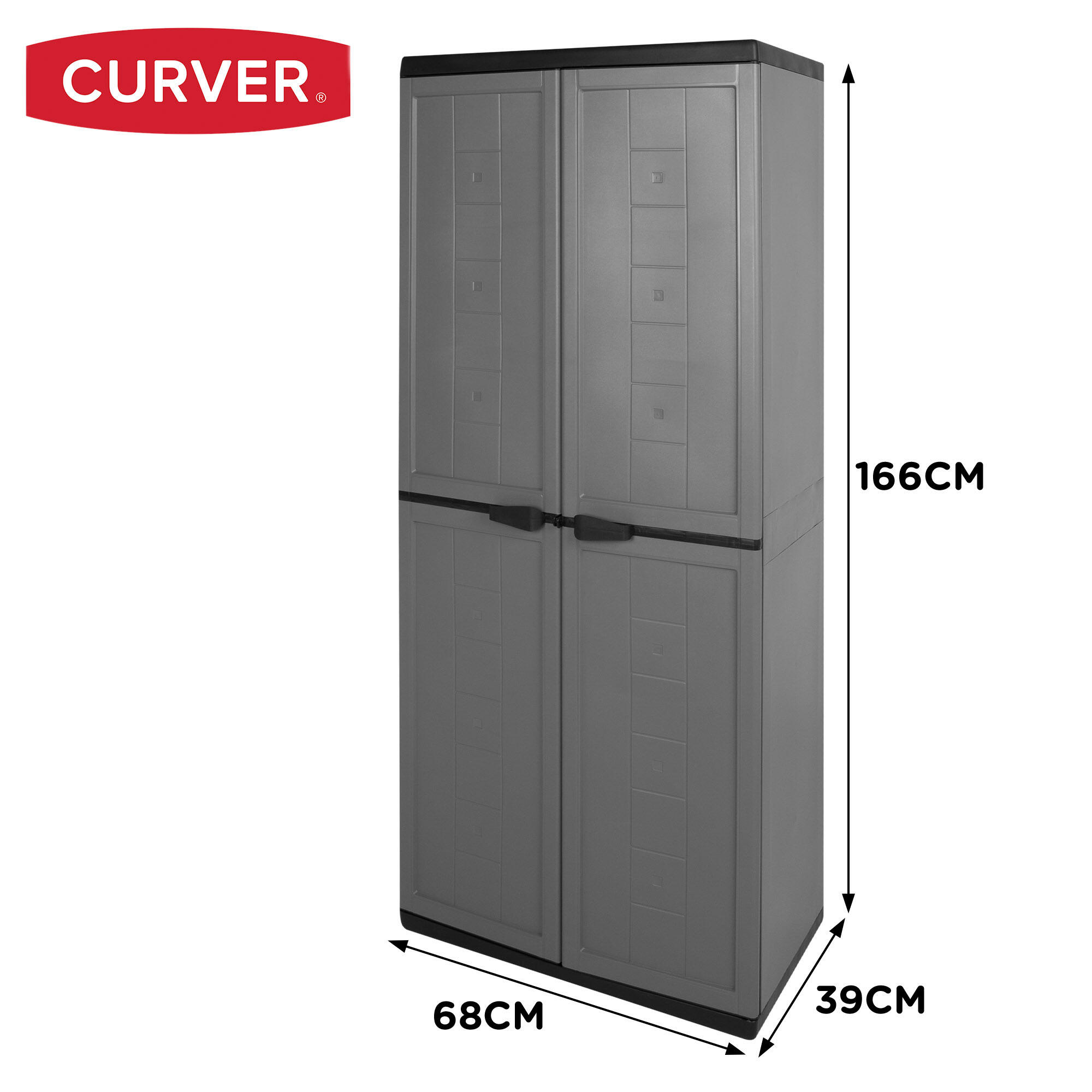 Curver Armário alto em resina 3 prateleiras 68x39x166 cm 4/7