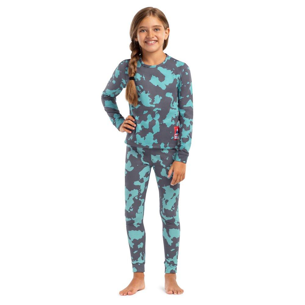 Siroko - Ensemble De Sous-vêtements Thermiques Fille - Sous Maillot Manche Longue - Gris|vert - 10 À 12 Ans - Decathlon