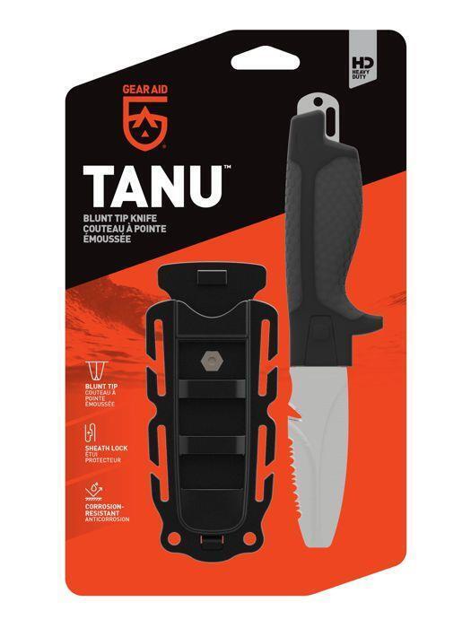 Couteau de secours GearAid TANU 76 mm inox 304, full tang, étui rapide 3/4