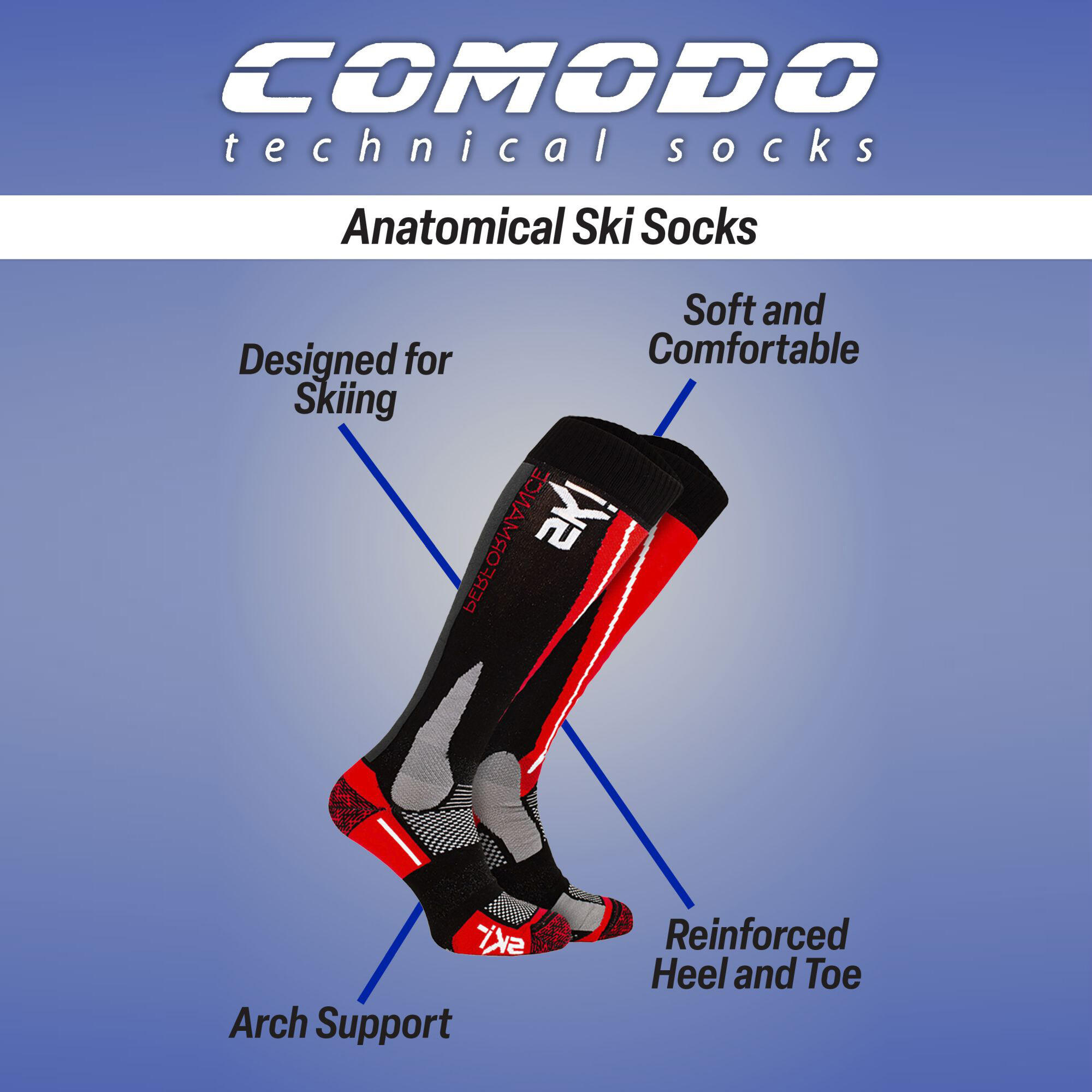 High-Performance Knee-High Unisex Snowboard Socks for Skiing 3/3