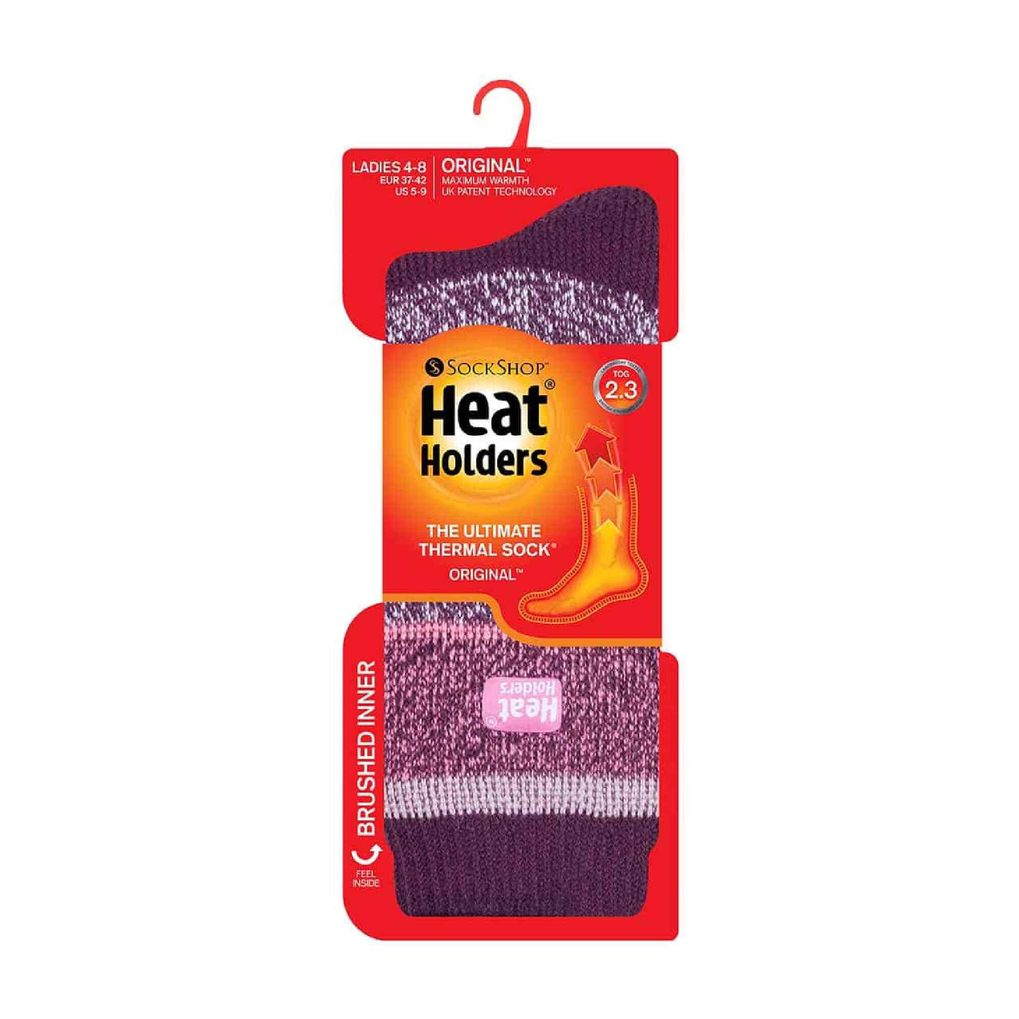 Ladies Twist Patterned Thick Winter Thermal Socks 2/6