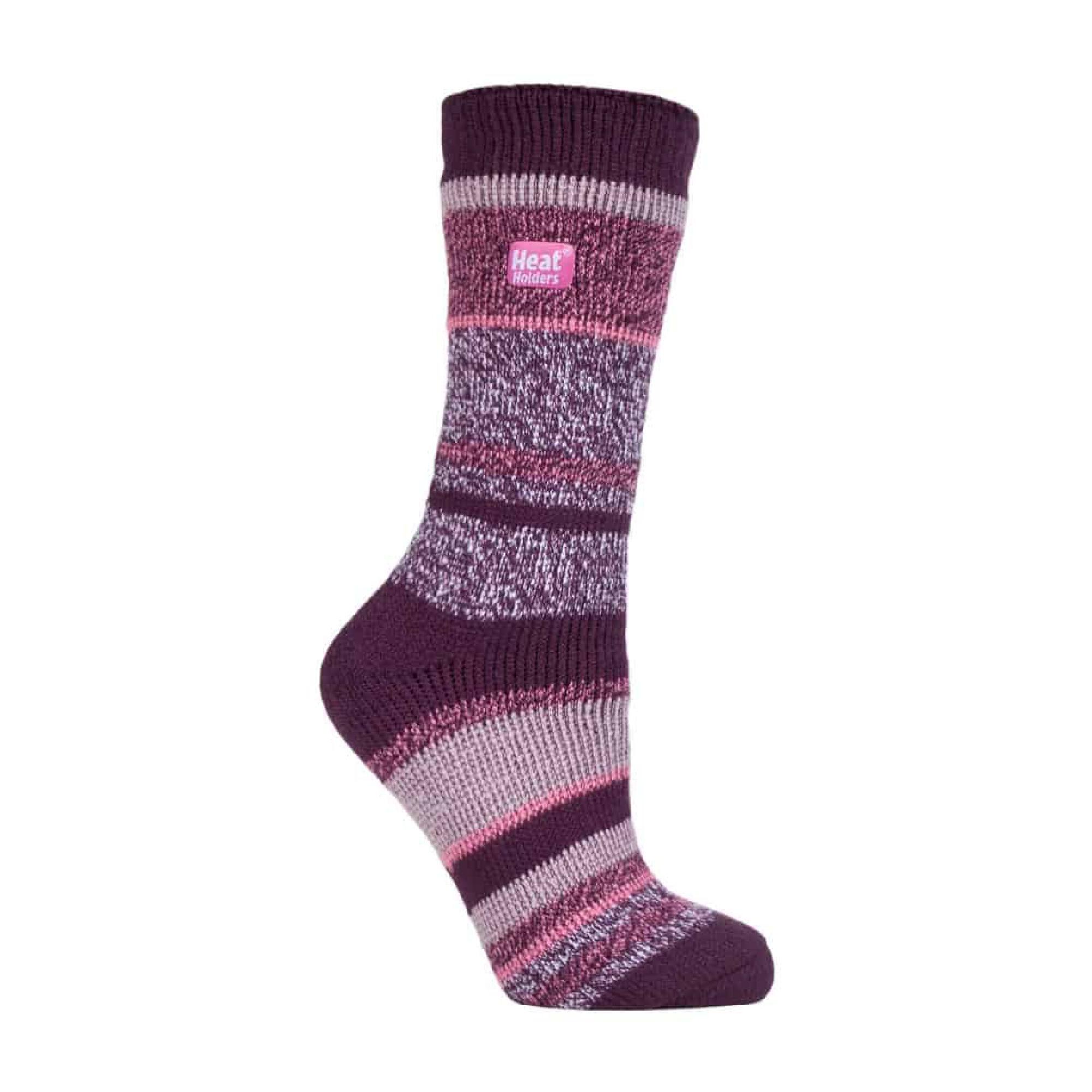 HEAT HOLDERS Ladies Twist Patterned Thick Winter Thermal Socks