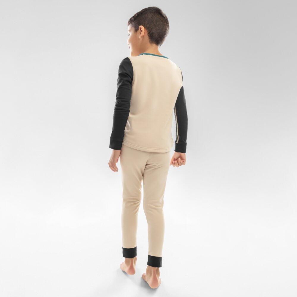 Conjunto interior térmico para rapaz Desportos de inverno Crianças Splat Beige 3/7