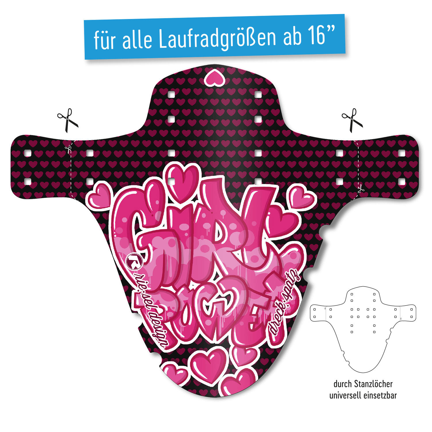 Kinderfahrrad Schutzblech vorne oder hinten 16-29 Zoll | Kids Mudguard 4/7