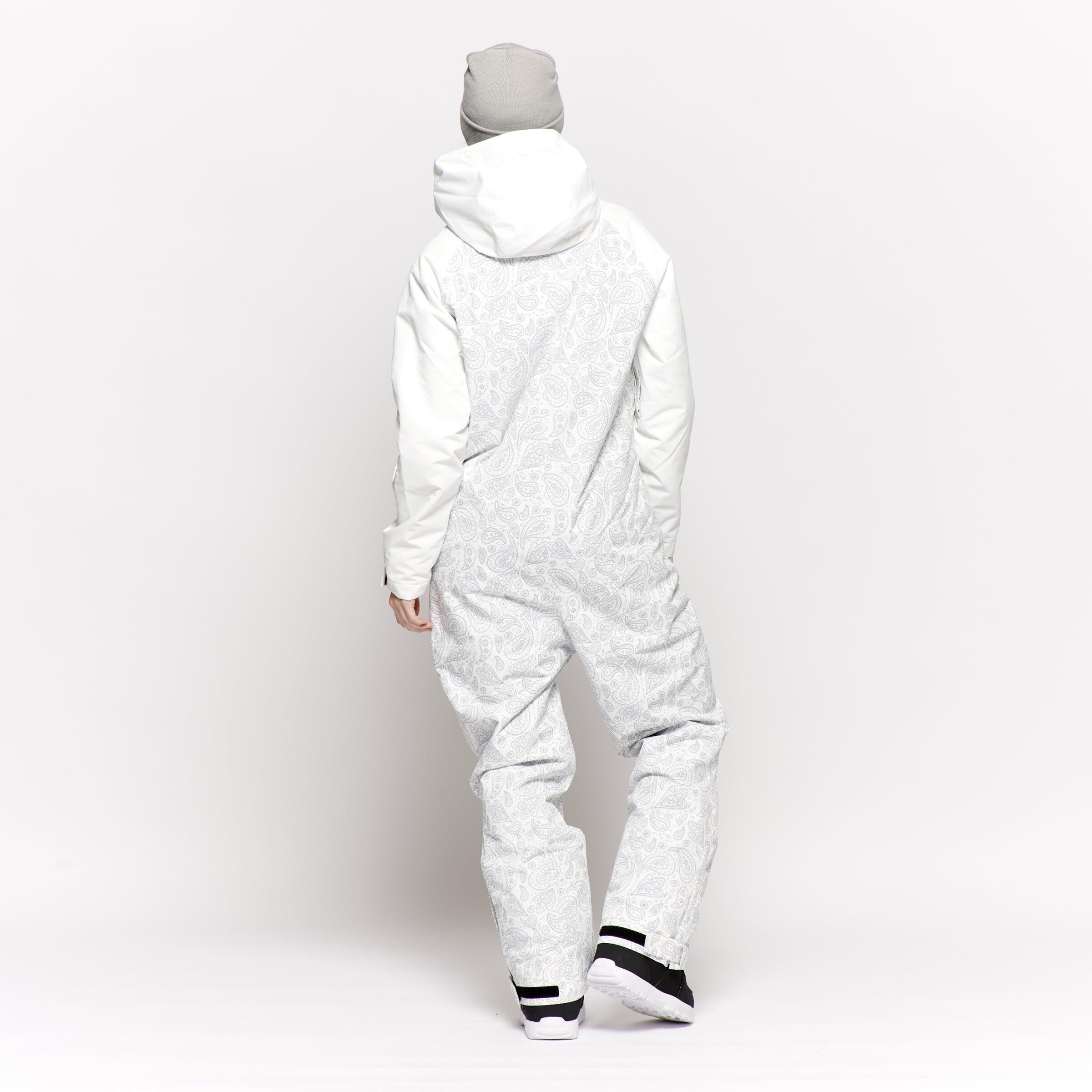 Women's Snow Suit, White Paisley 6/7