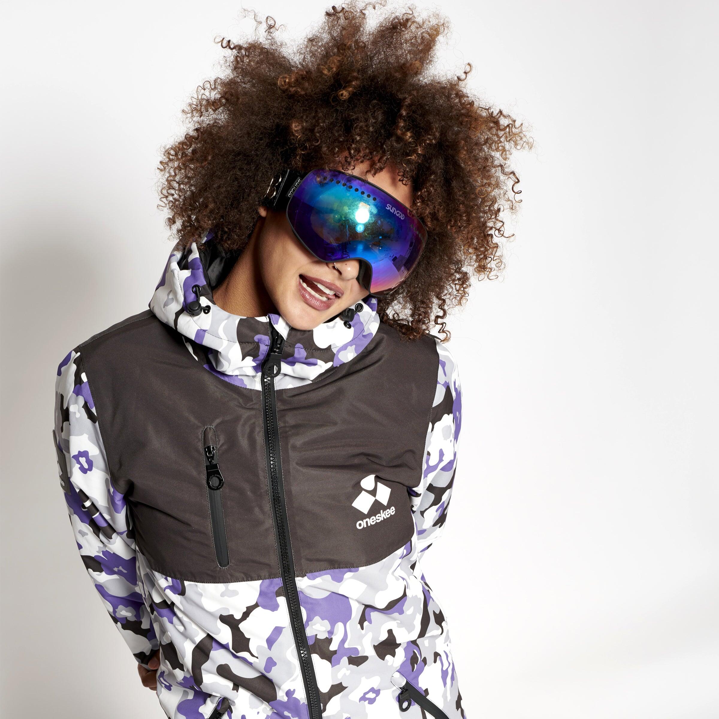 Women's Snow Suit, Purple Camo 2/7
