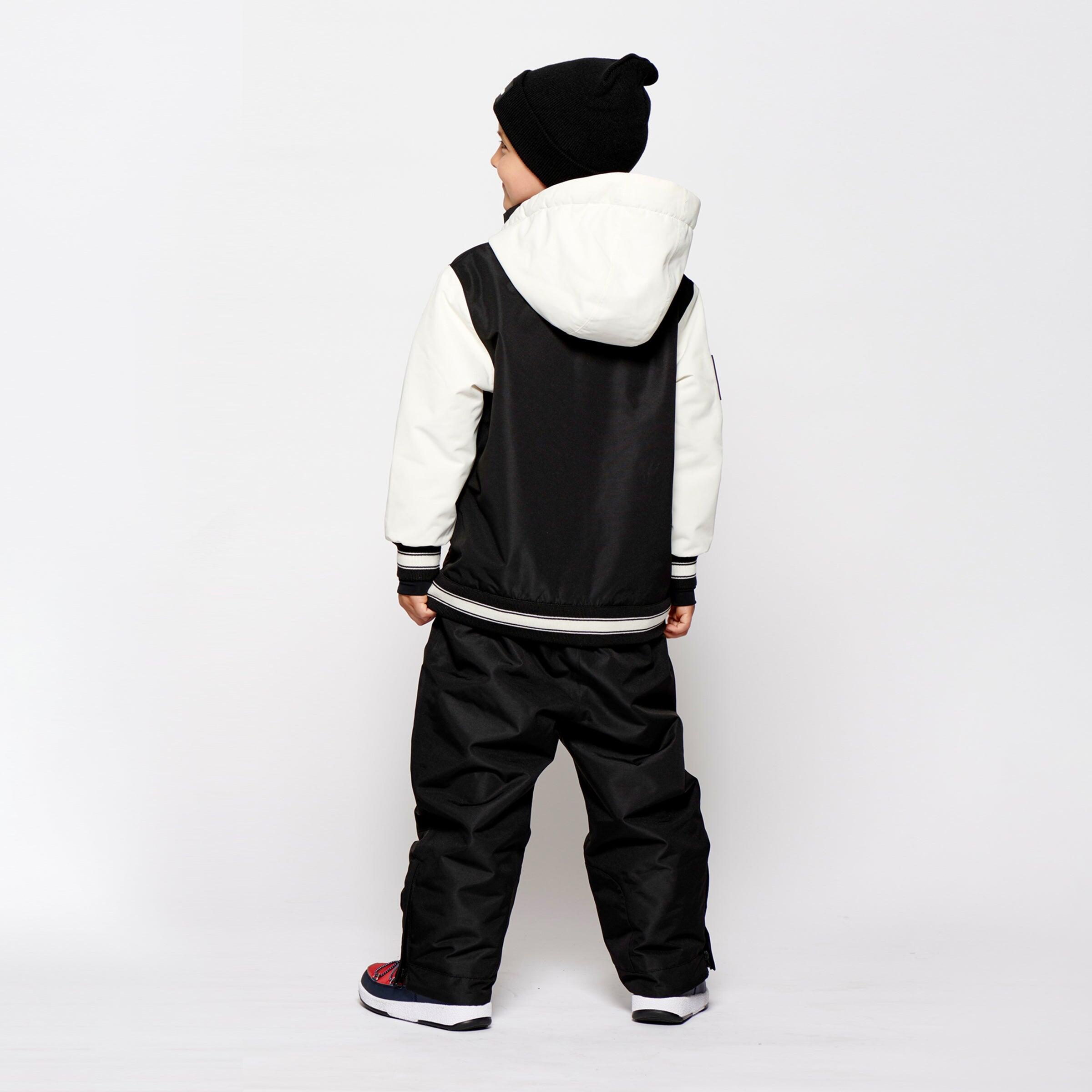 Kids 2-in-1 Snow Suit, Black Varsity 4/7