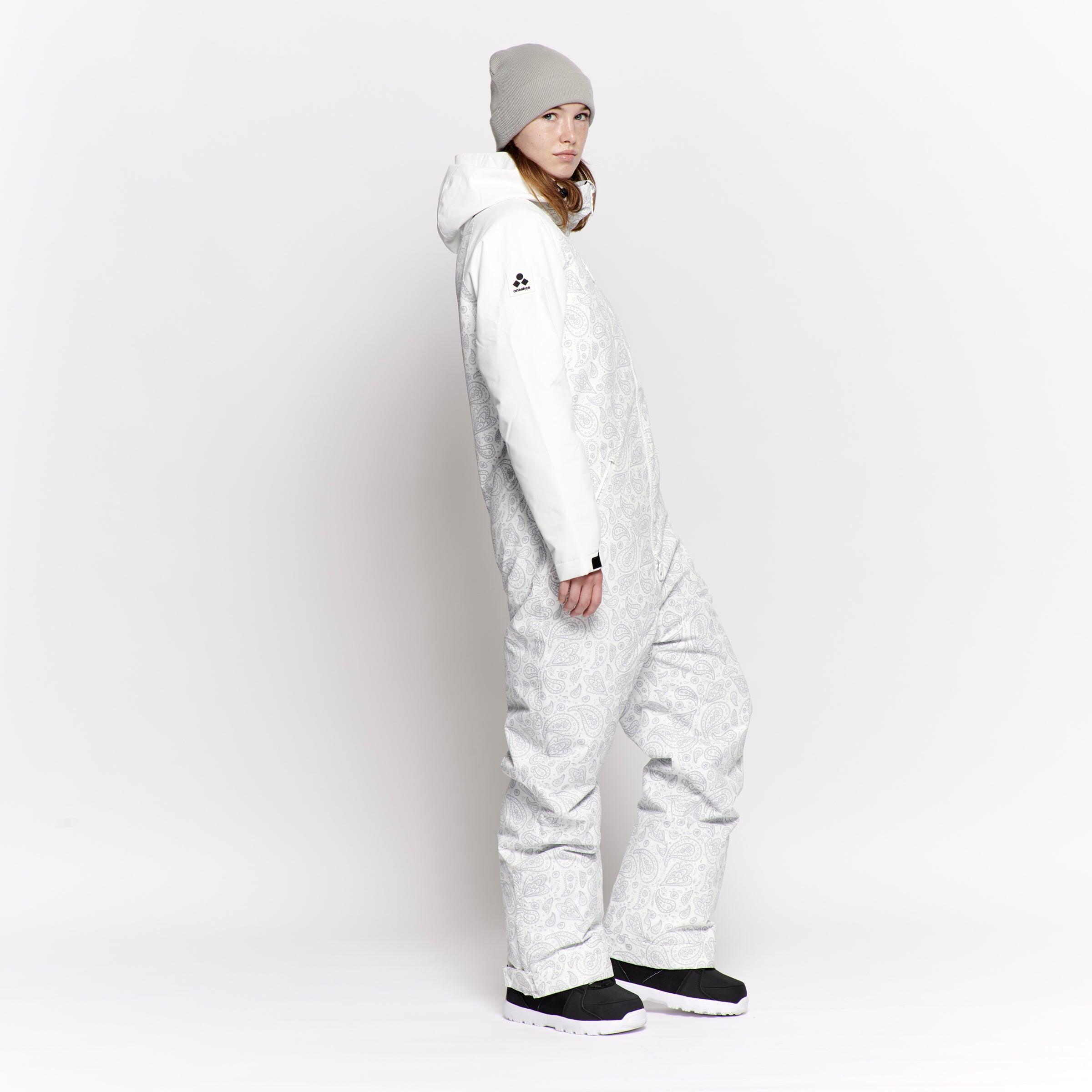 Women's Snow Suit, White Paisley 4/7