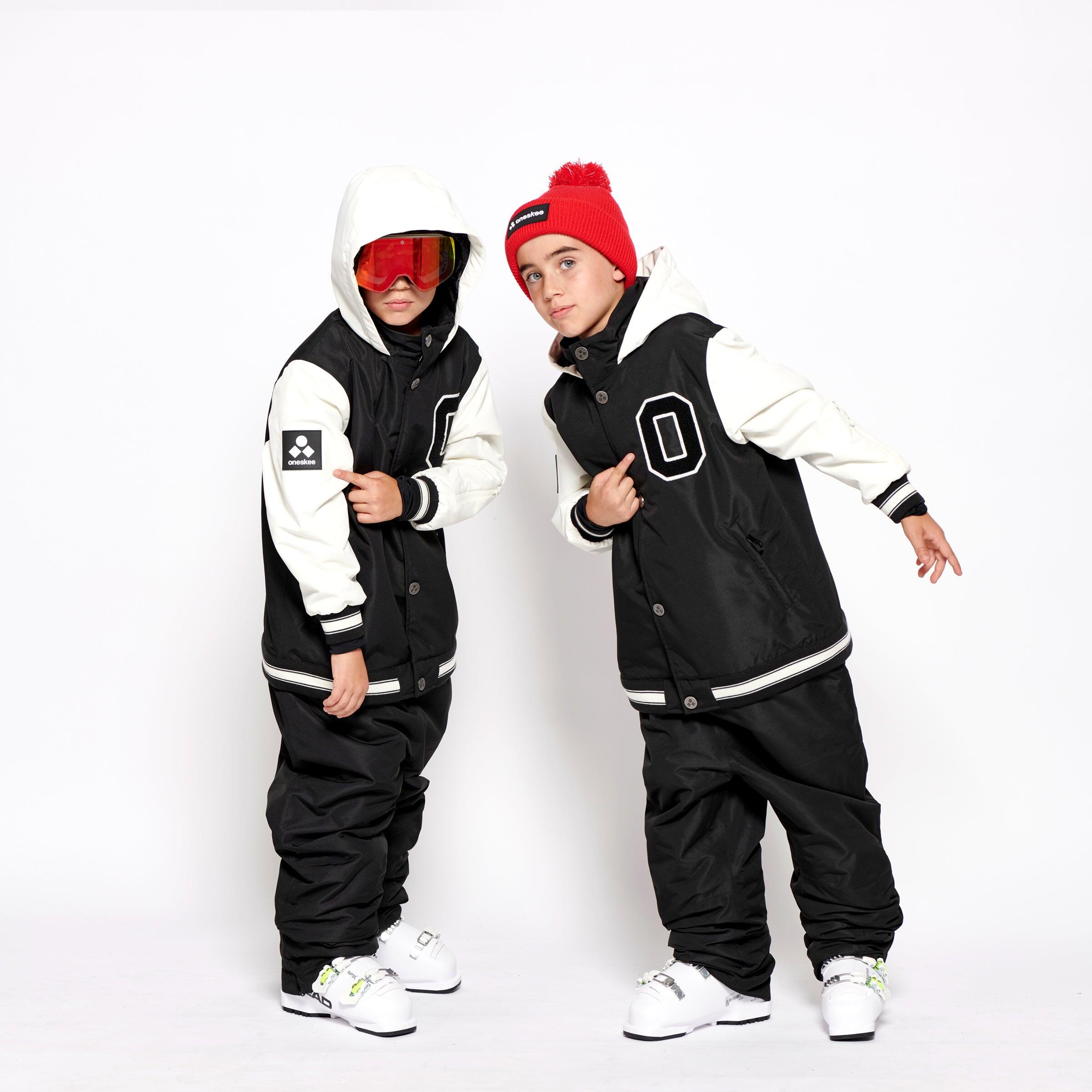 Kids 2-in-1 Snow Suit, Black Varsity 6/7
