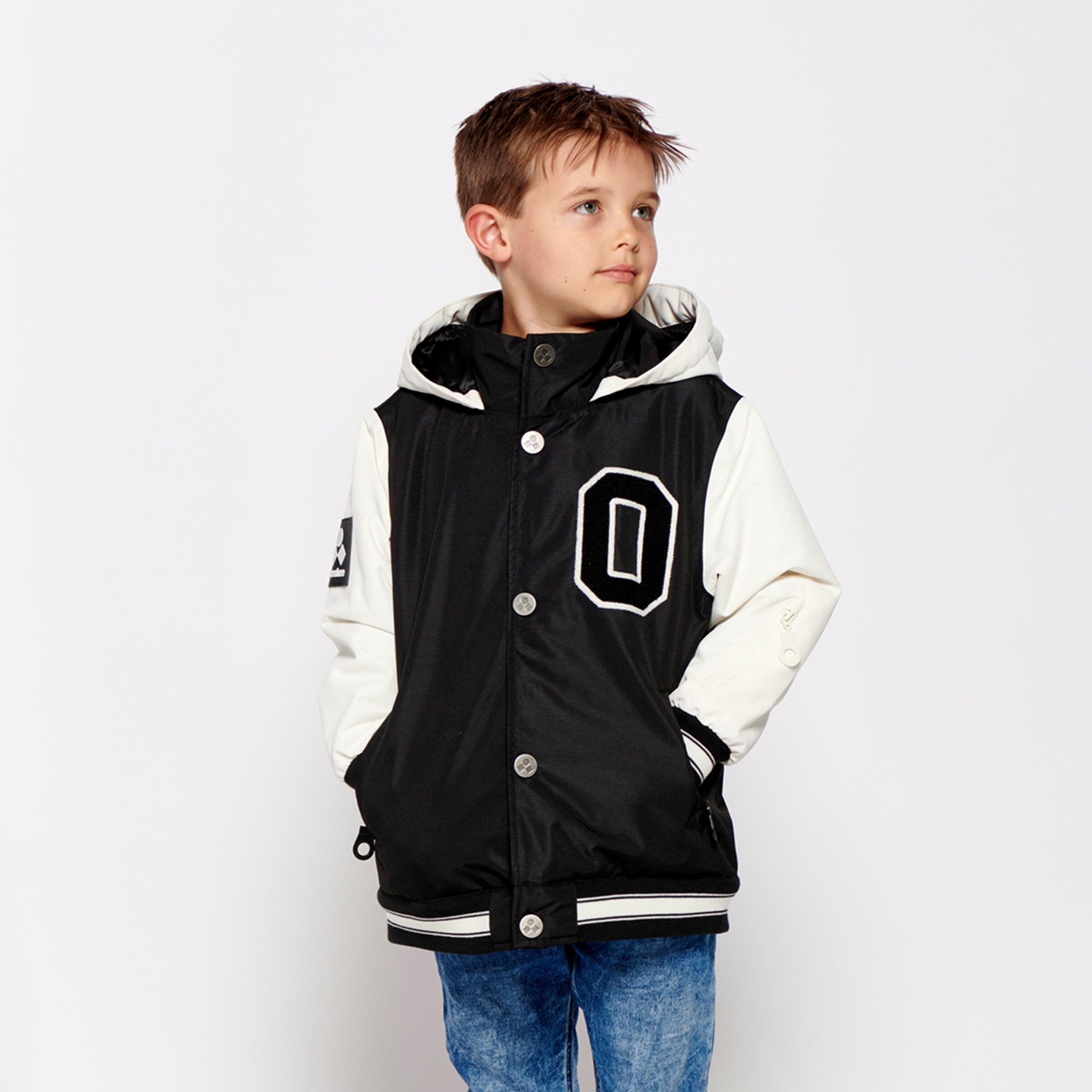 Kids 2-in-1 Snow Suit, Black Varsity 2/7