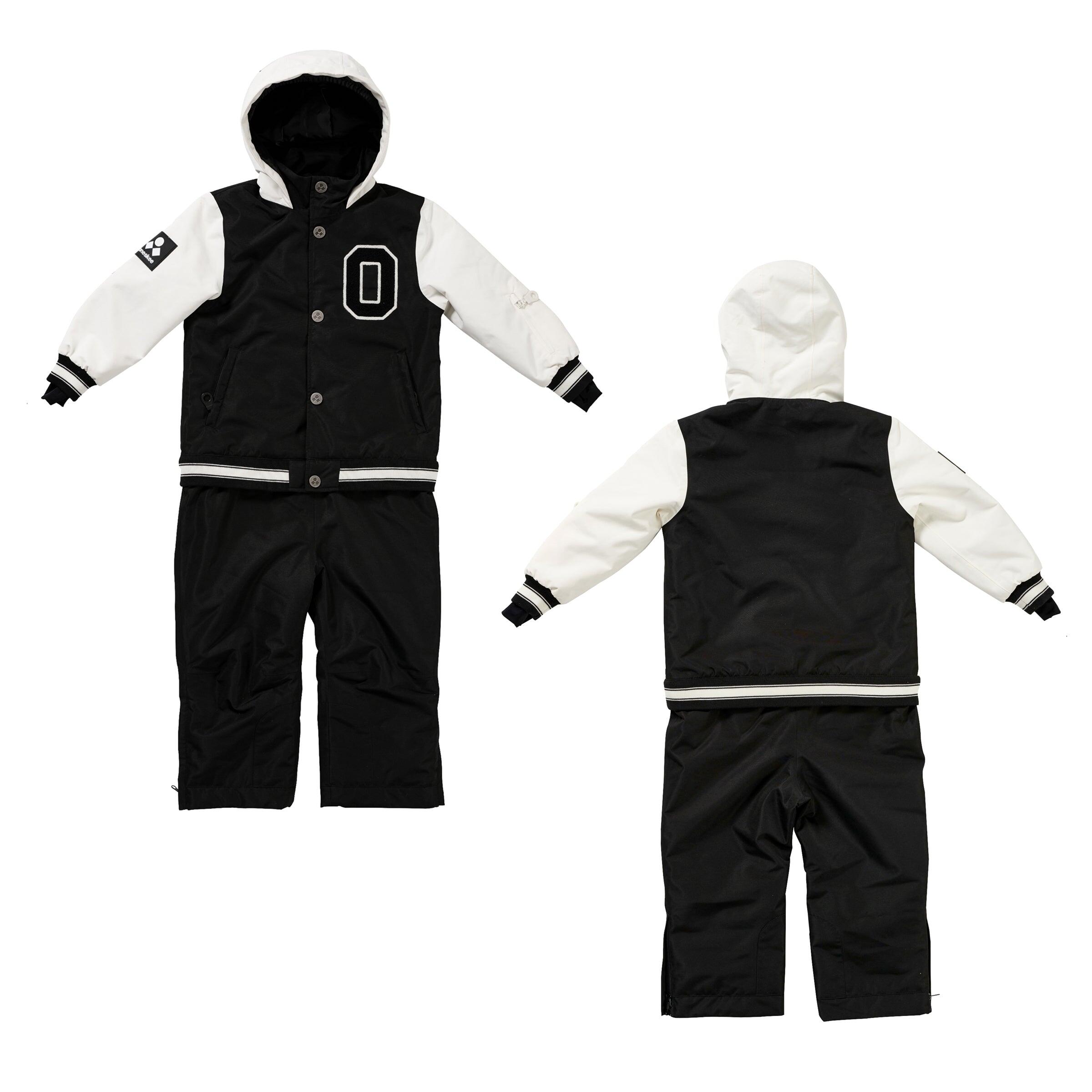 Kids 2-in-1 Snow Suit, Black Varsity 7/7