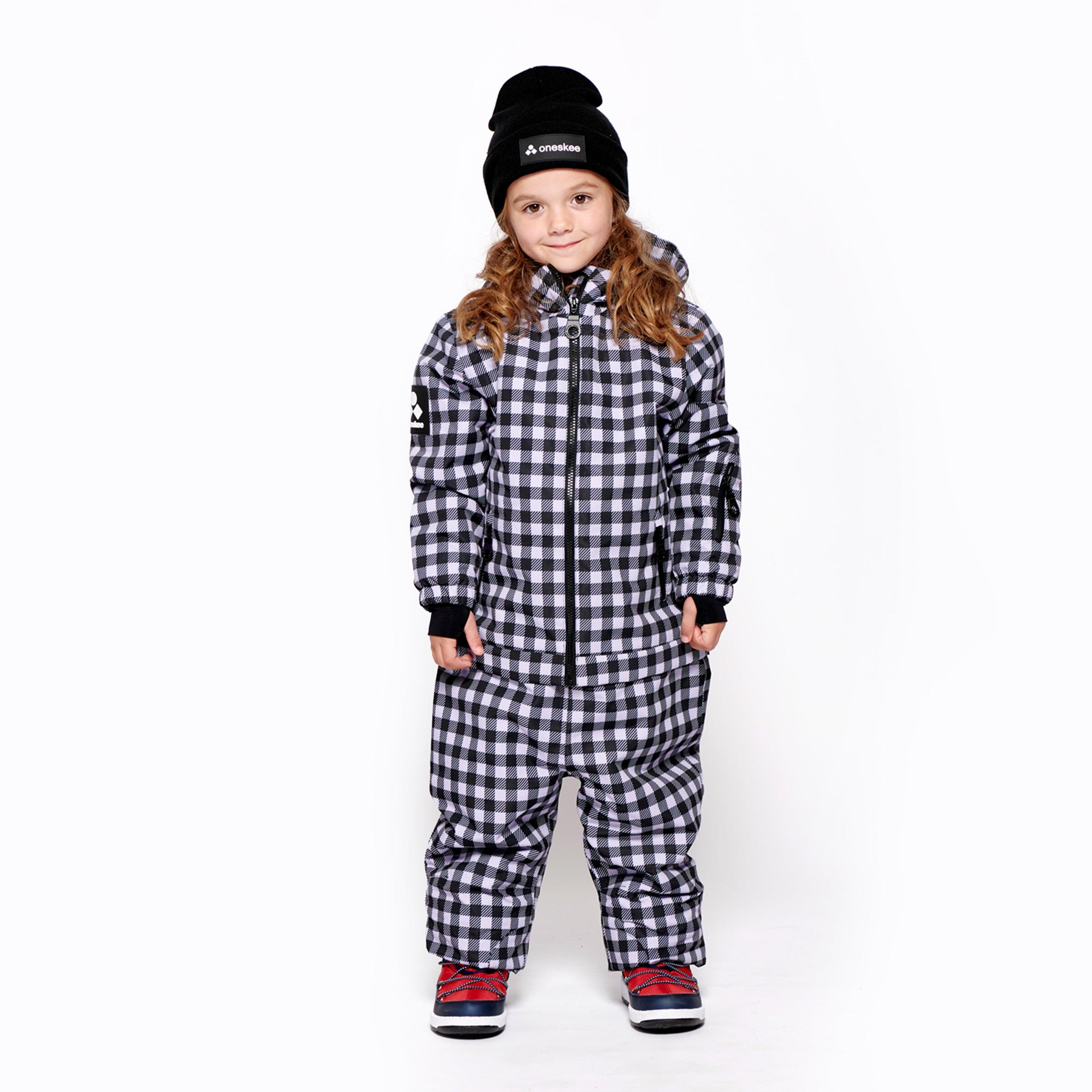 ONESKEE Kids 2-in-1 Snow Suit, Lilac Gingham