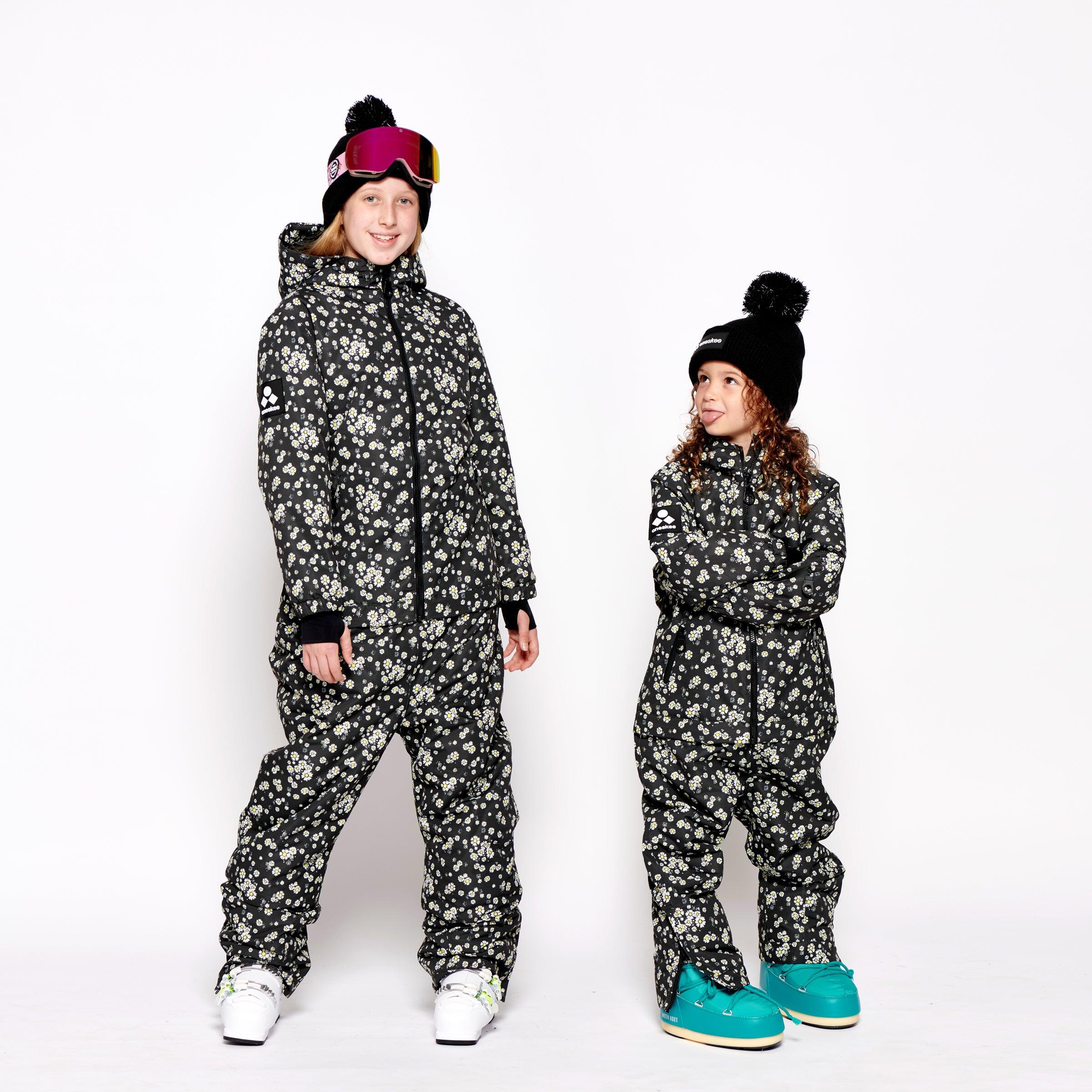 Kids 2-in-1 Snow Suit, Black Floral 6/7