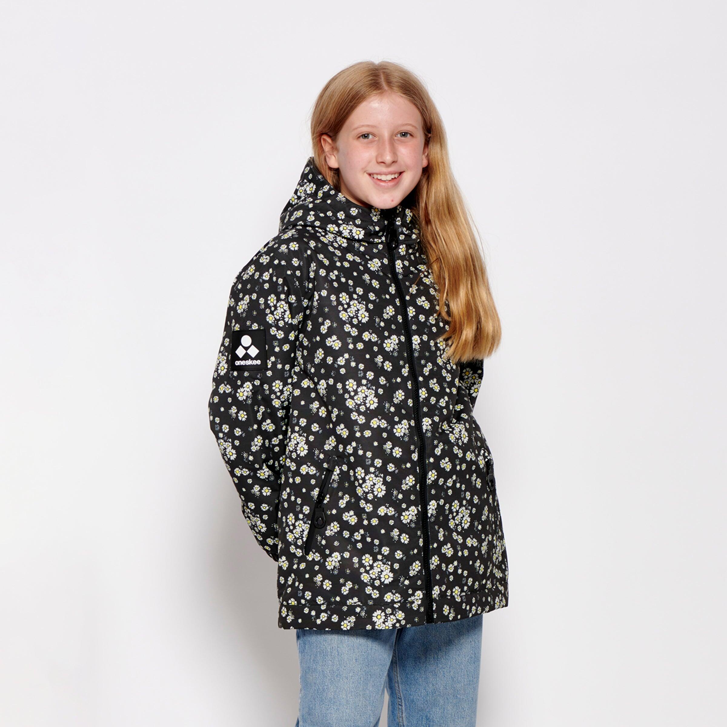 Kids 2-in-1 Snow Suit, Black Floral 2/7