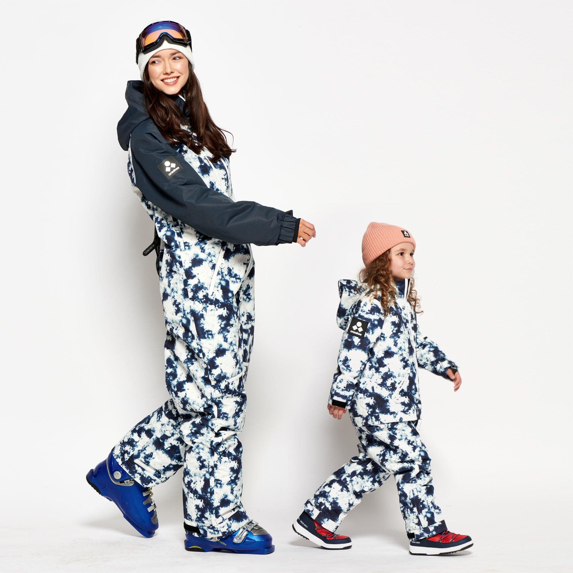 Kids 2-in-1 Snow Suit, Blue Tie Dye 3/6