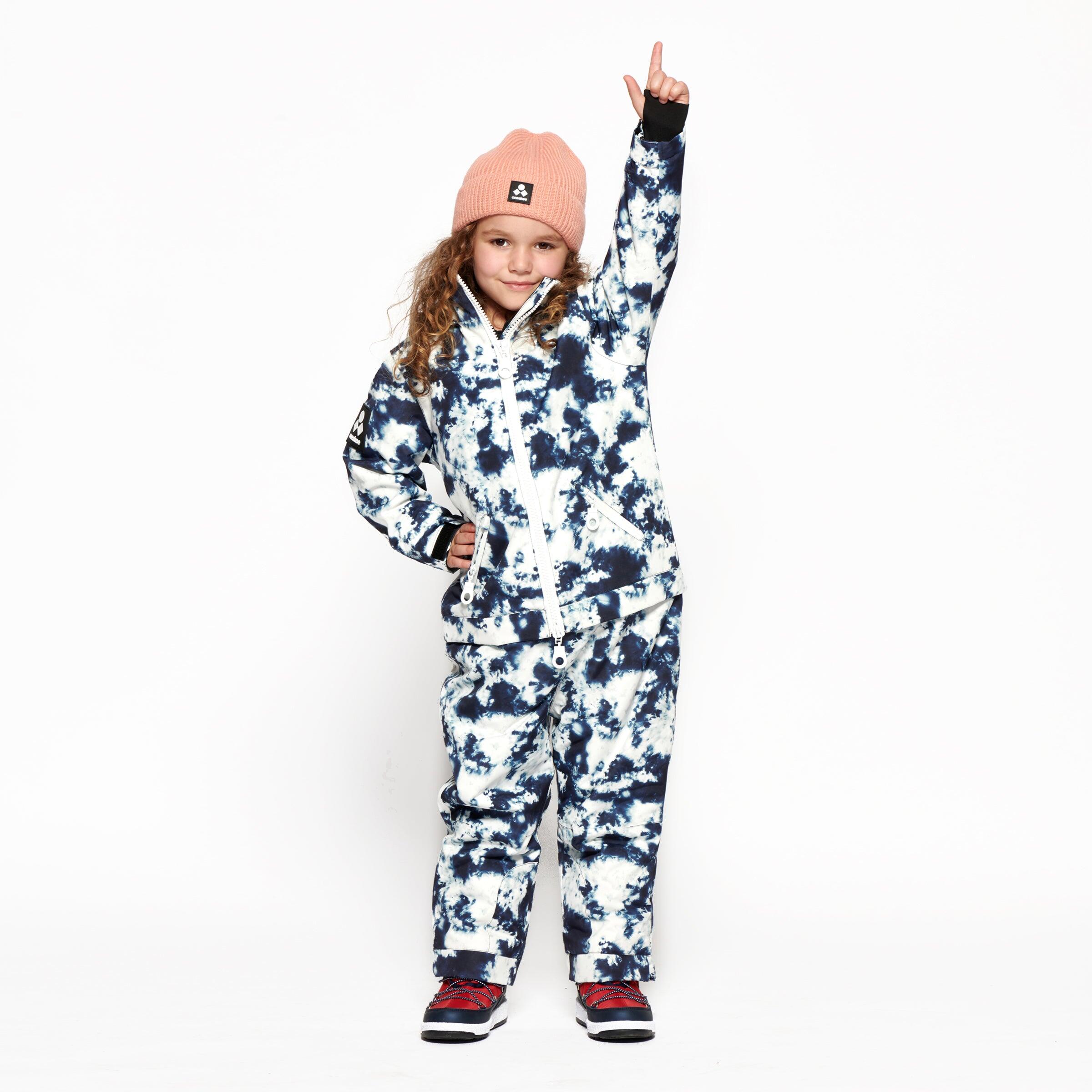 ONESKEE Kids 2-in-1 Snow Suit, Blue Tie Dye