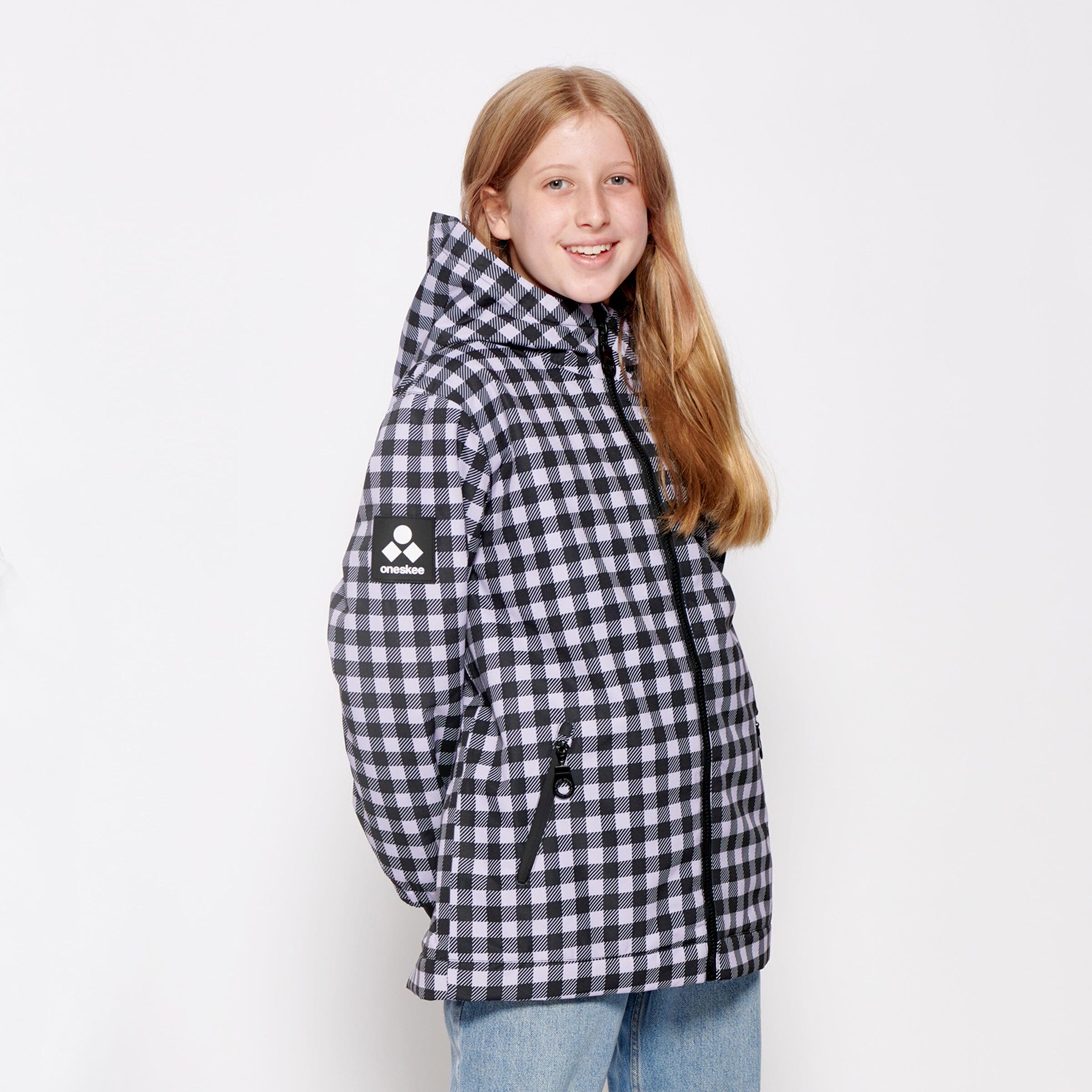 Kids 2-in-1 Snow Suit, Lilac Gingham 2/7