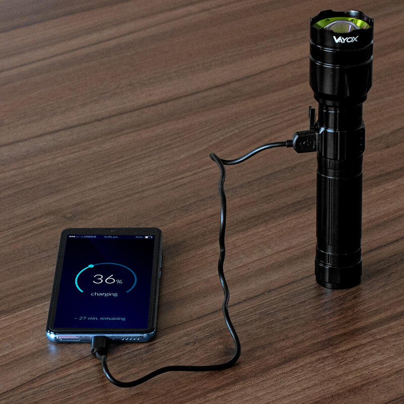 Latarka ręczna Vayox VA0108 USB-C ZOOM 1060lm