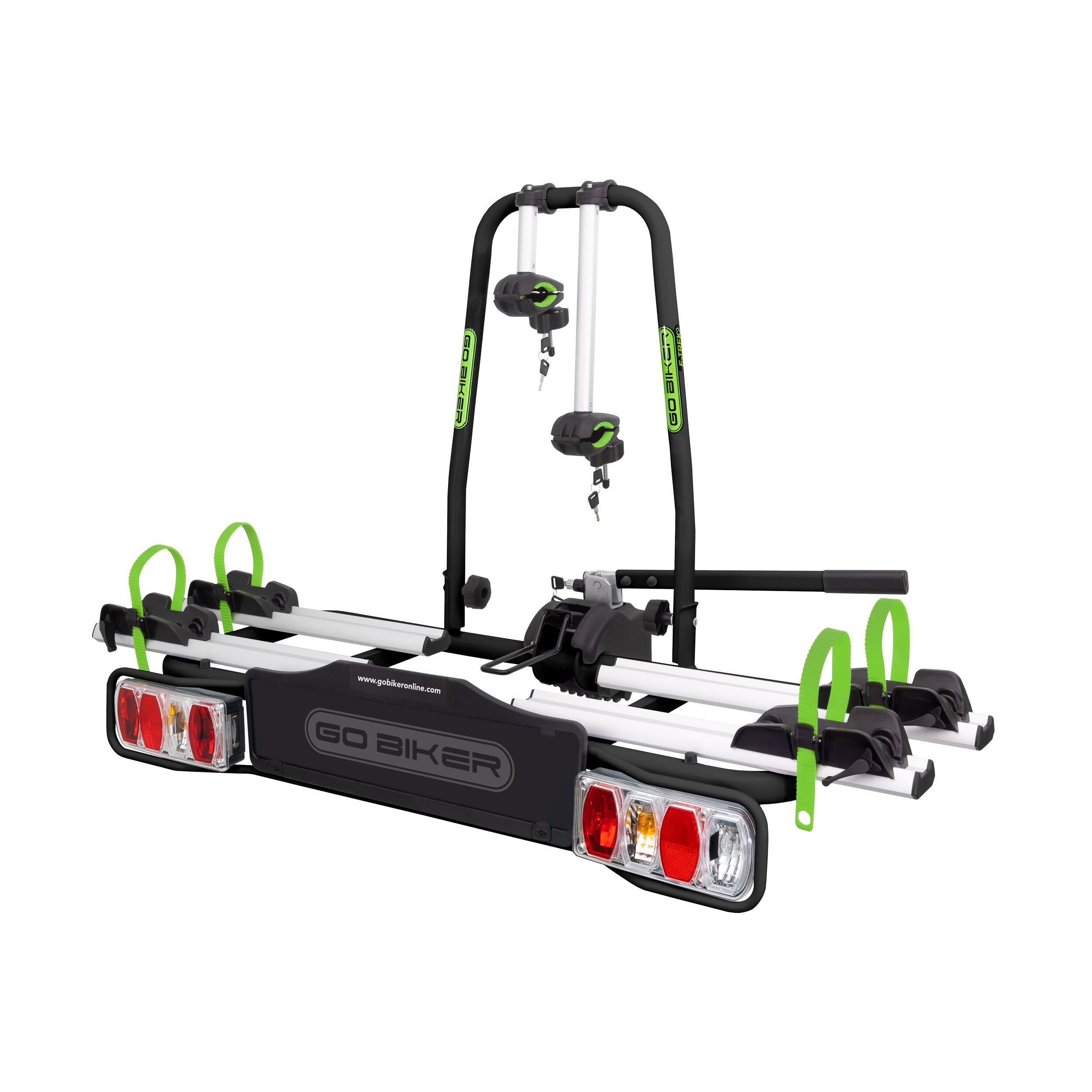GO BIKER Portabici GO BIKER E-TREK -Per 2 biciclette elettriche -30 kg/binario -Antifurto