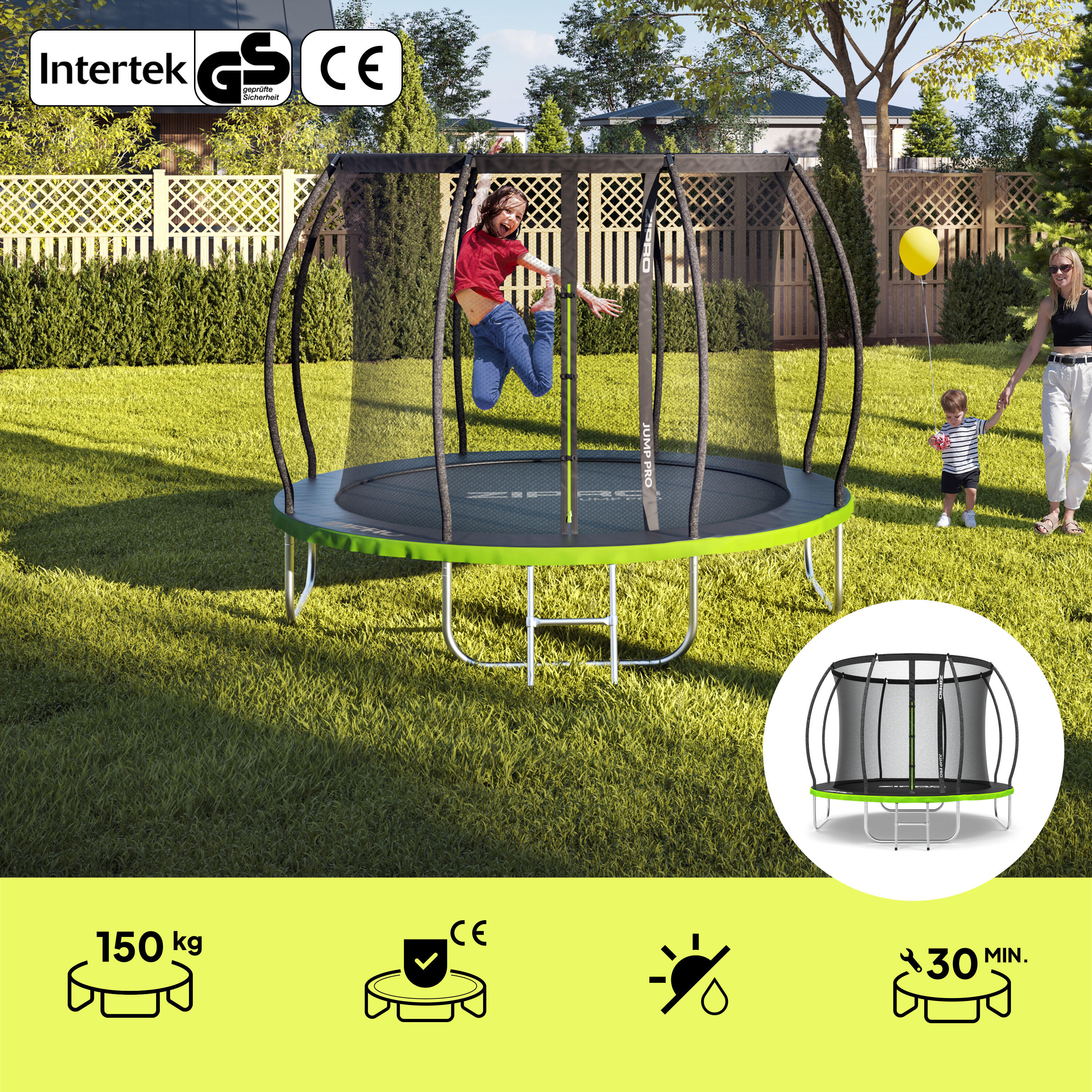 Trampoline rond Jump Pro Premium 8FT 252 cm filet de protection intérieur 3/7