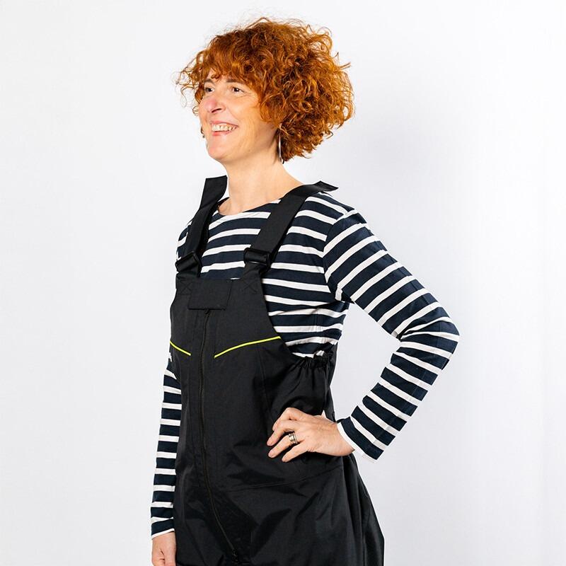 Zwarte kustbroek - oranjemarijn 4/7