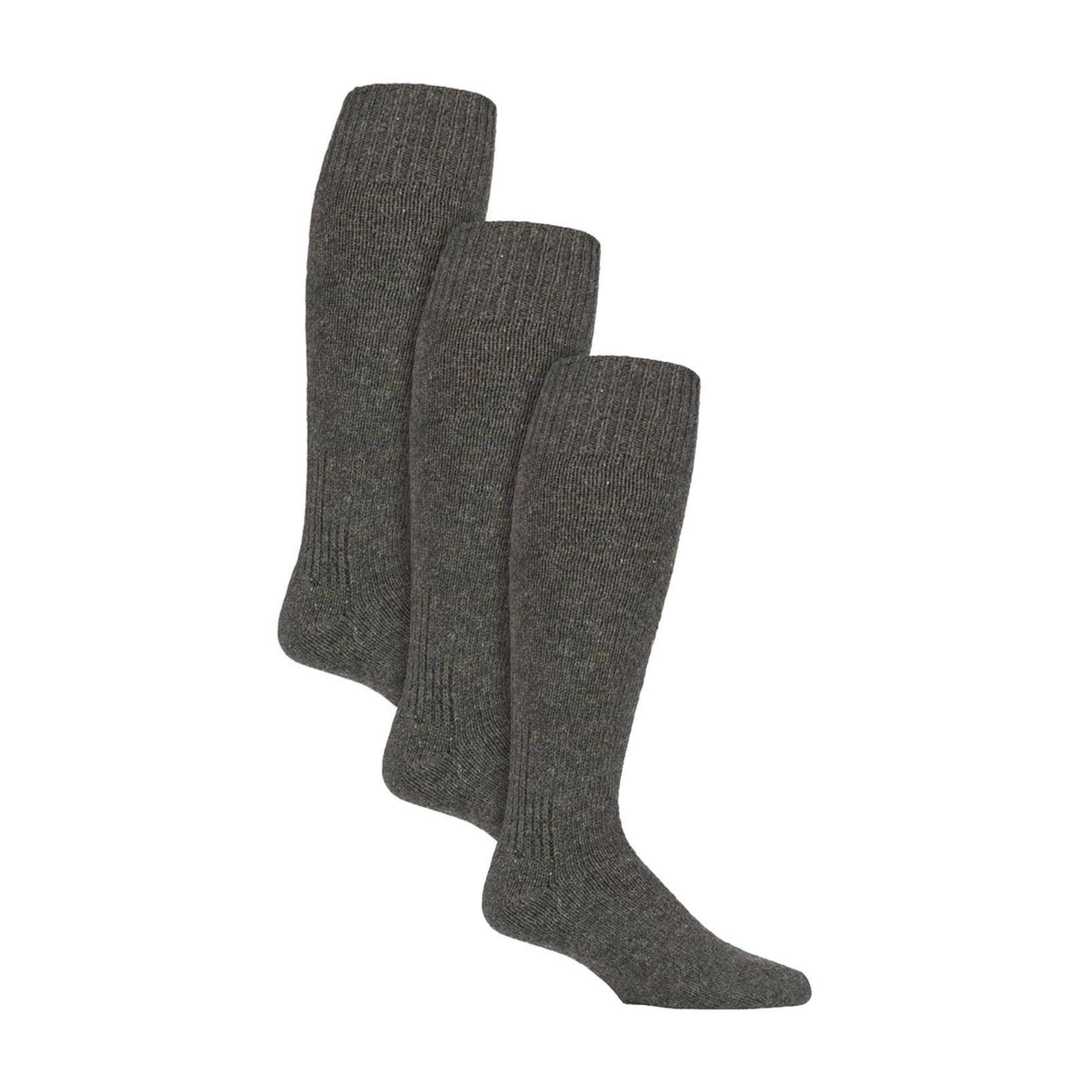 COUNTRY PURSUIT 3 Pack Fisherman Socks | Long Wool Boot Socks for Men | Knee High Angling Socks