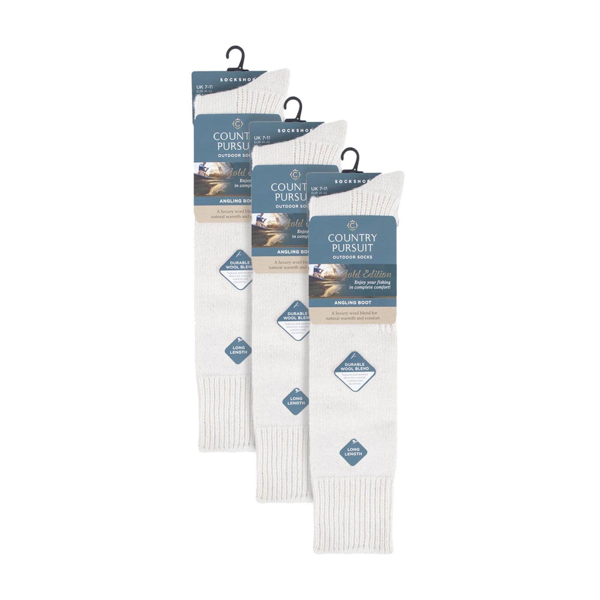 Country Pursuit - 3 Paires Homme Chaussettes Pêches Hautes Laine 2/5