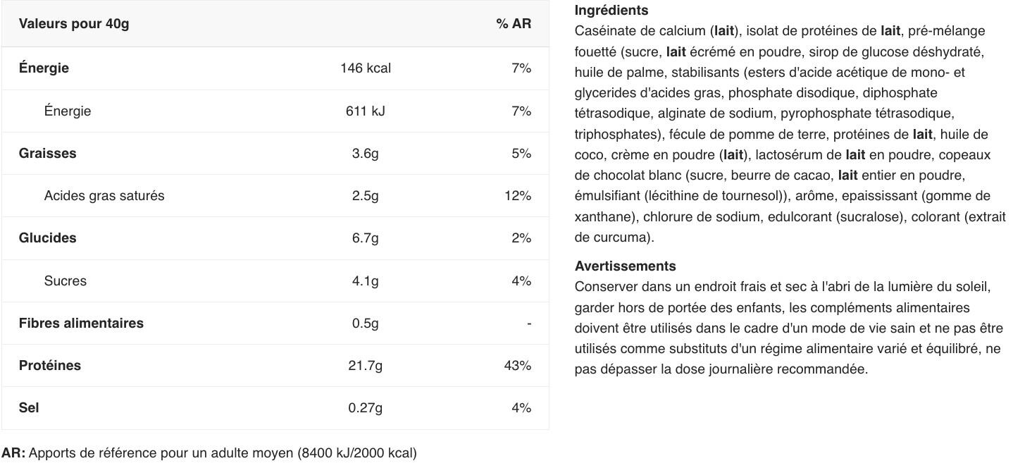 Préparation protéinée - Protein Cookie Dough - Chocolat Blanc Pistache 1000g 2/3