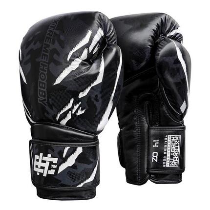 Gants de boxe en cuir véritable pour adulte EXTREME HOBBY BLACK PANTHER