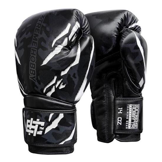 Gants de boxe en cuir véritable pour adulte EXTREME HOBBY BLACK PANTHER