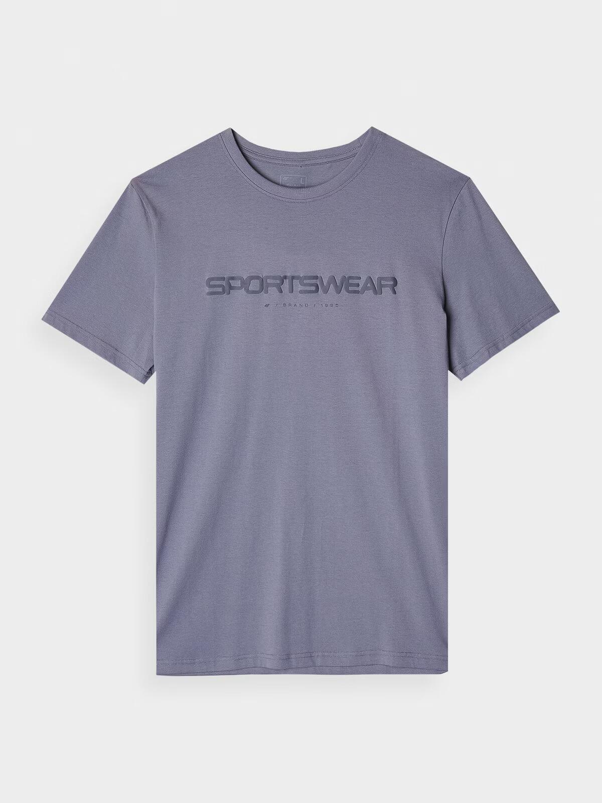 Tricou regular bărbați 2965 - bleumarin Denim cu imprimeu Sportswear