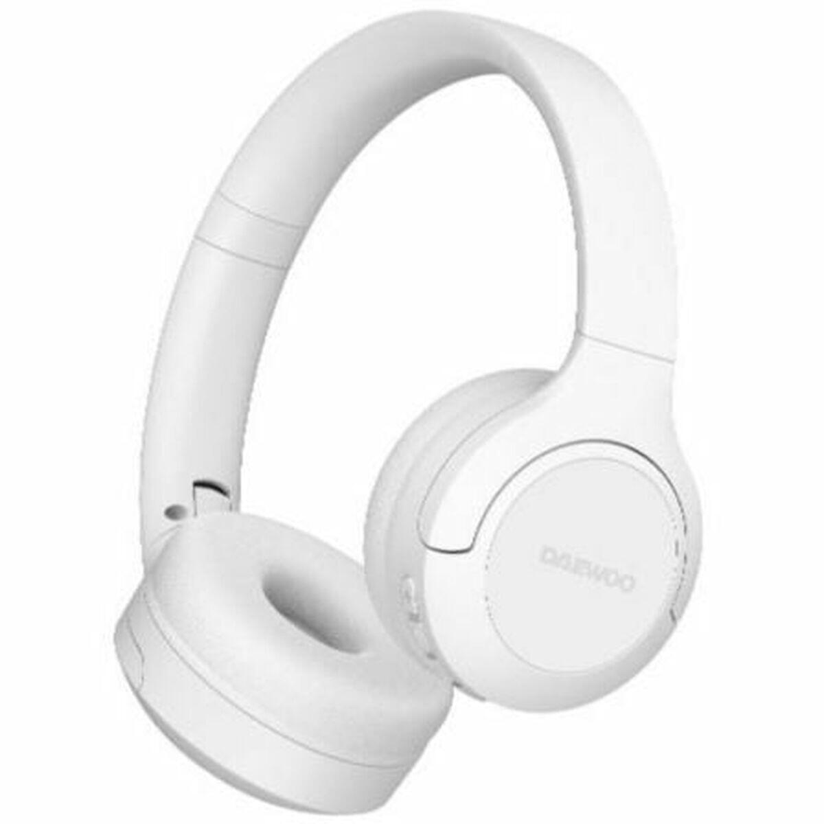 Fones de ouvido bluetooth de faixa de cabeça daewoo dw2018 branco