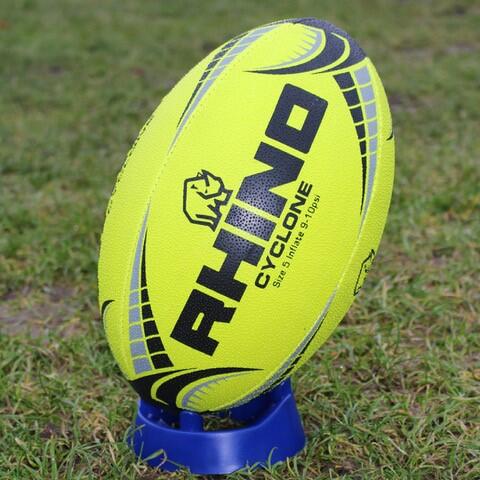 Ballon de rugby Rhino Cyclone Jaune Fluo 2/4
