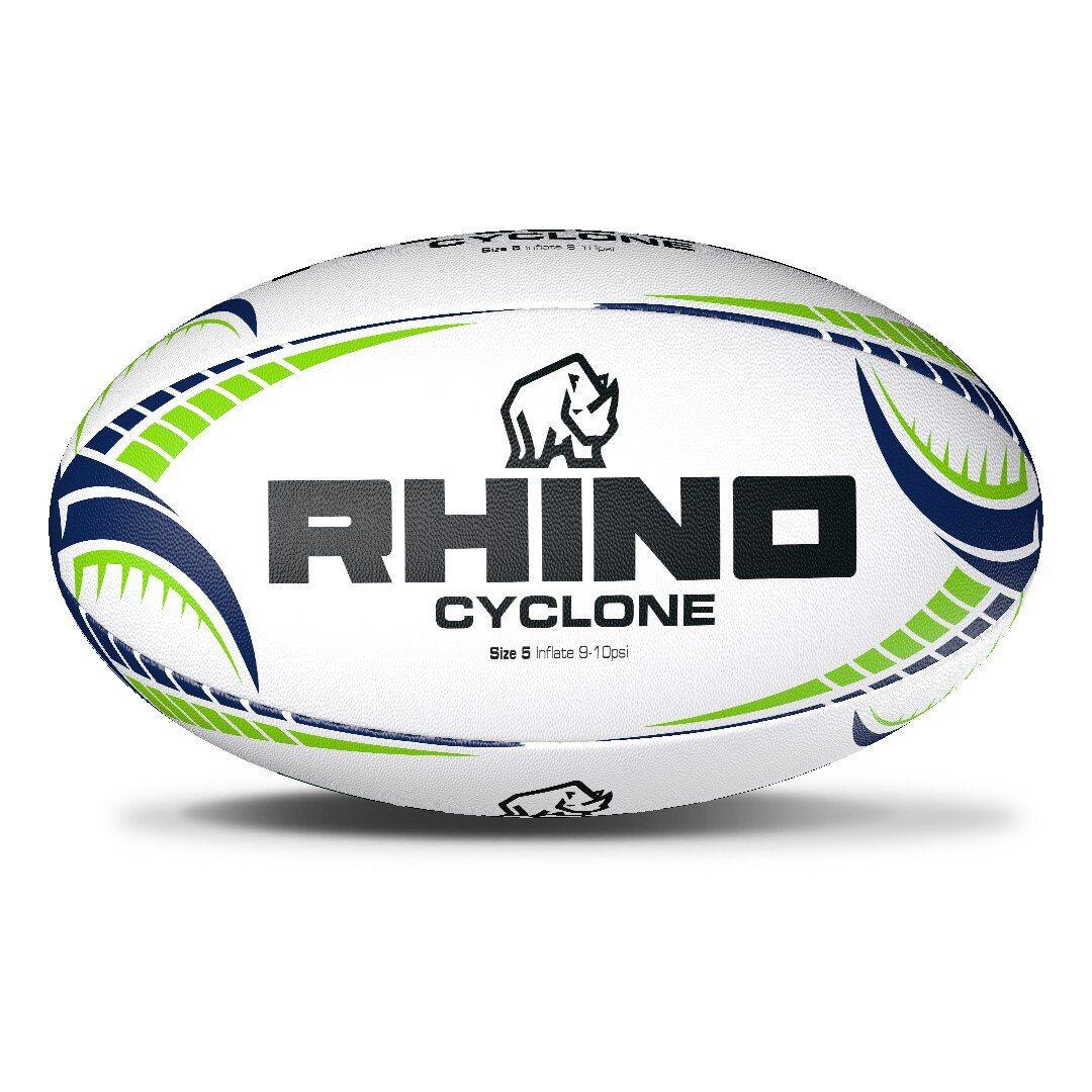 RHINO Cyclone XV Rugby Training Ball White 4