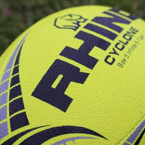 Ballon de rugby Rhino Cyclone Jaune Fluo 4/4