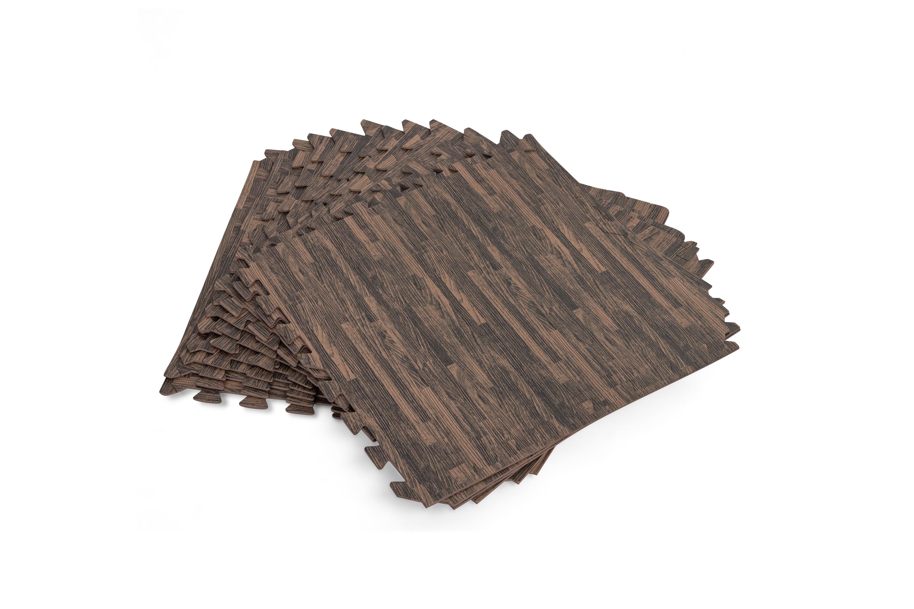 Bestway Lot de 12 tapis de sol pour piscine et spa - 50 x 50 cm - décor bois 1/7