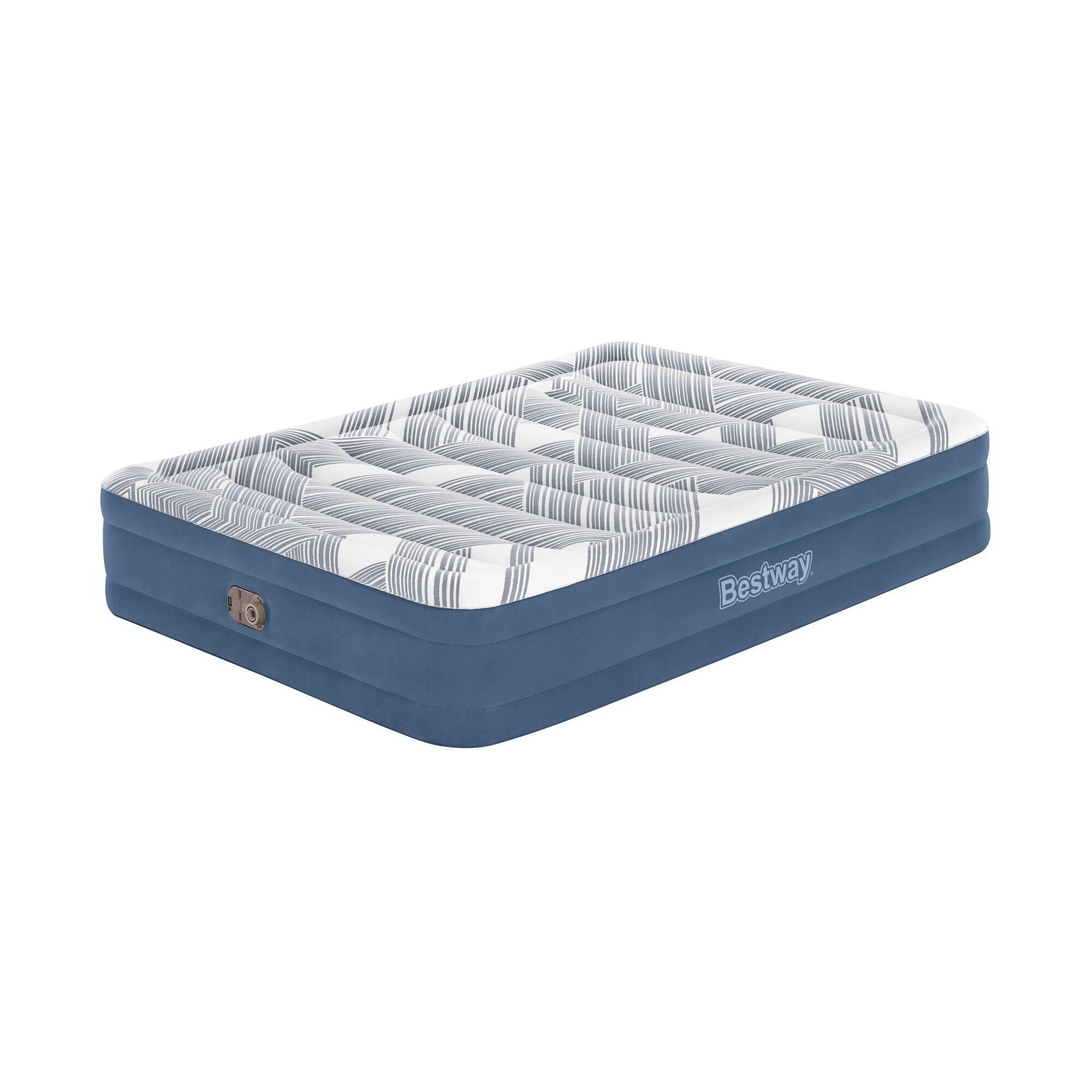 Bestway - Bestway Lit Gonflable 2 Places 203x152x36cm Pompe Électrique Intégrée - Matelas Gonflable - Multicolore - Taille Unique - Decathlon