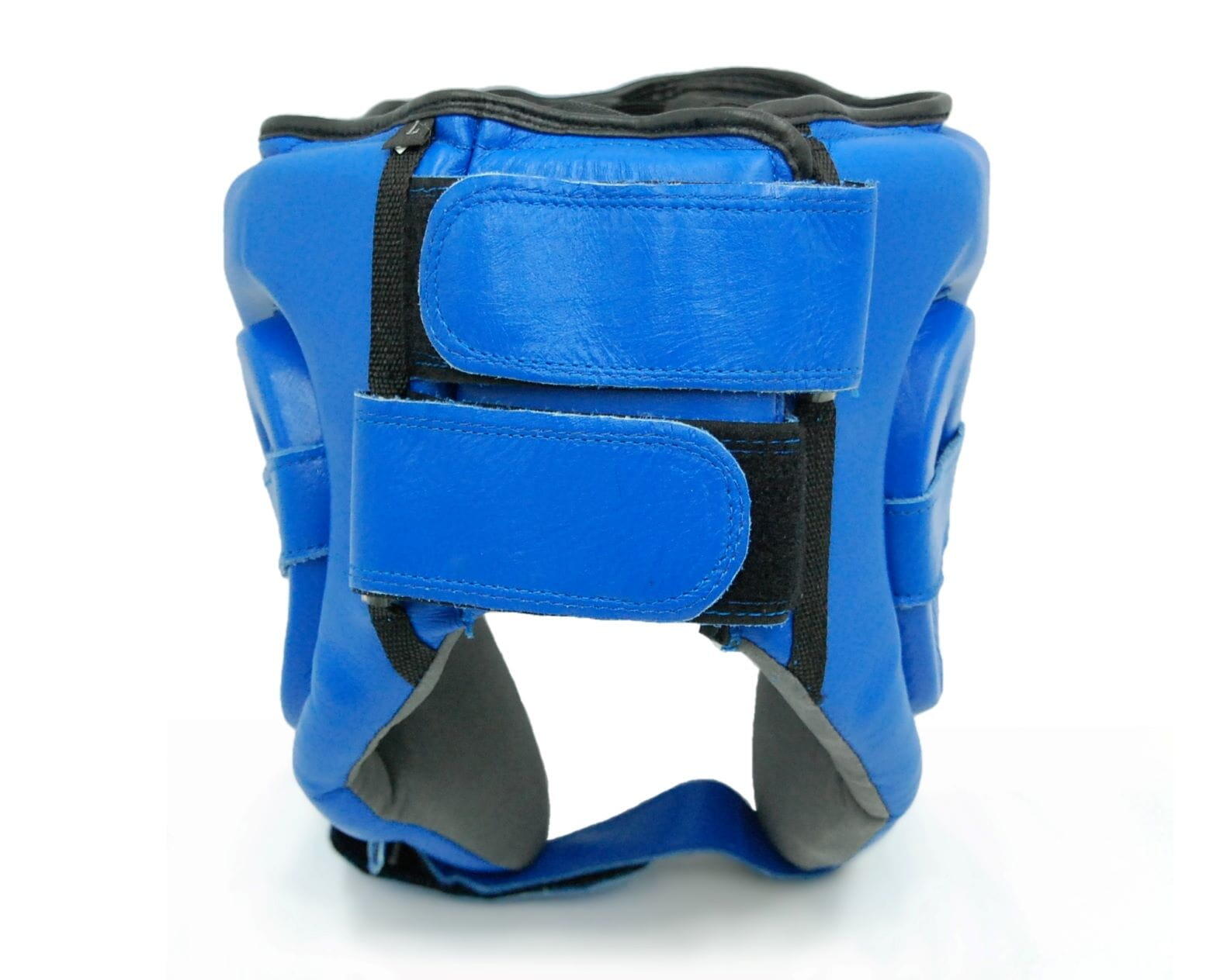 Kask bokserski  Evolution Professional Equipment meczowy skórzany Pro Blue 3/4