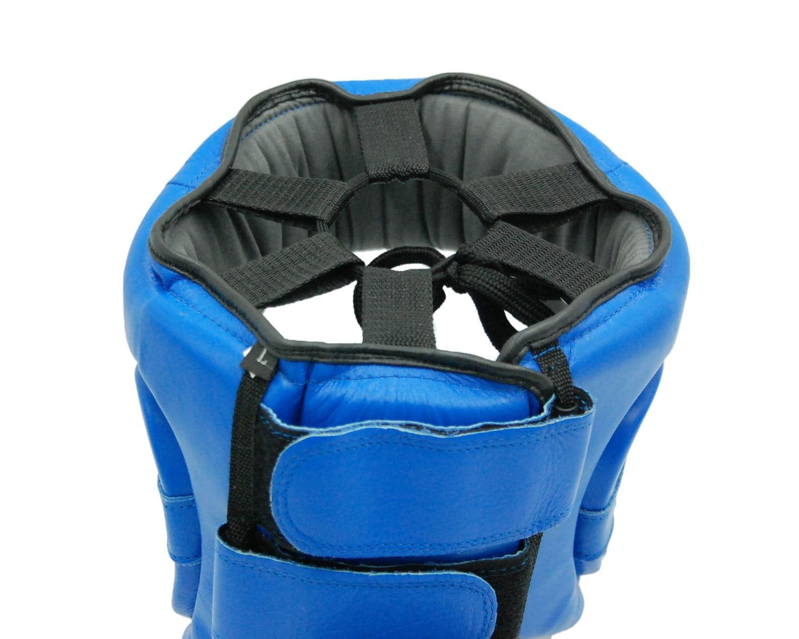 Kask bokserski  Evolution Professional Equipment meczowy skórzany Pro Blue 4/4