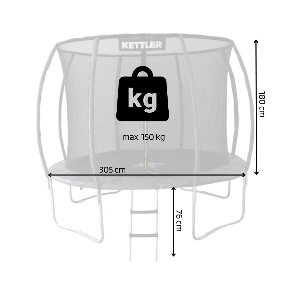 KETTLER outdoor trampoline JUMP 305 grijs 4/5