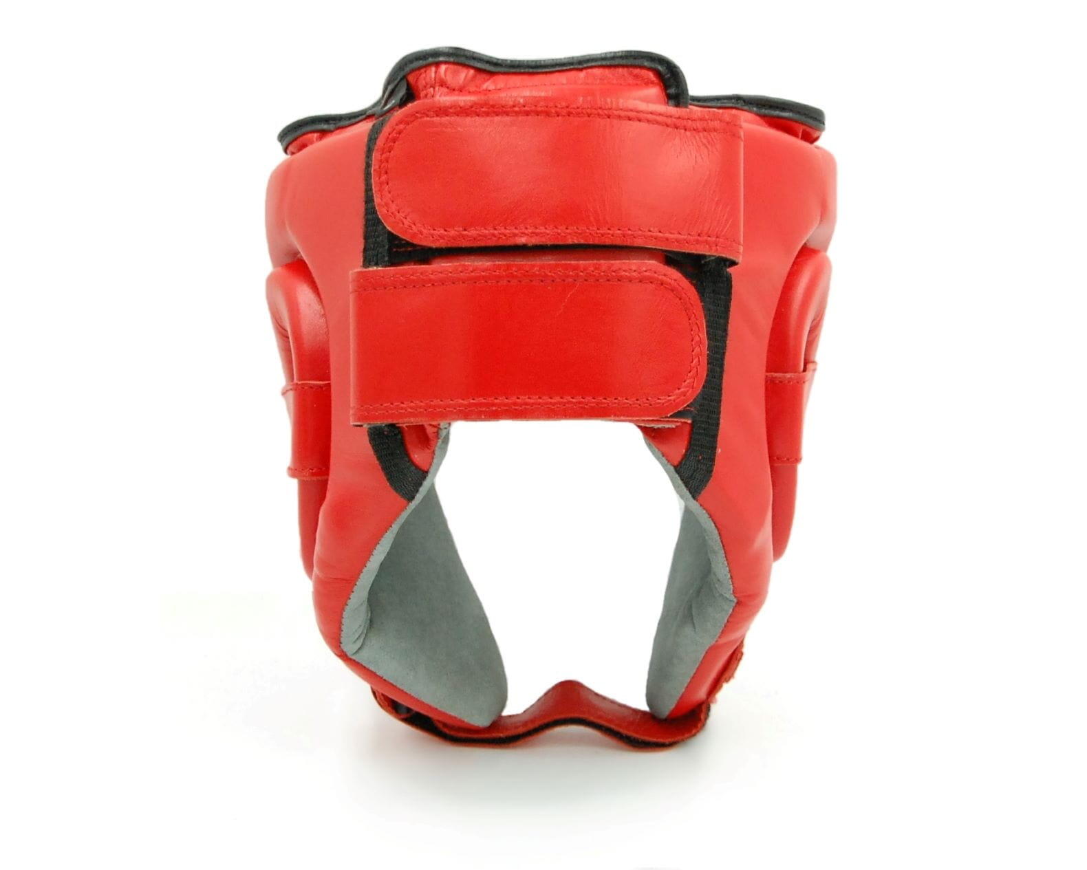 Kask bokserski Evolution Professional Equipment meczowy skórzany Pro Red 3/4