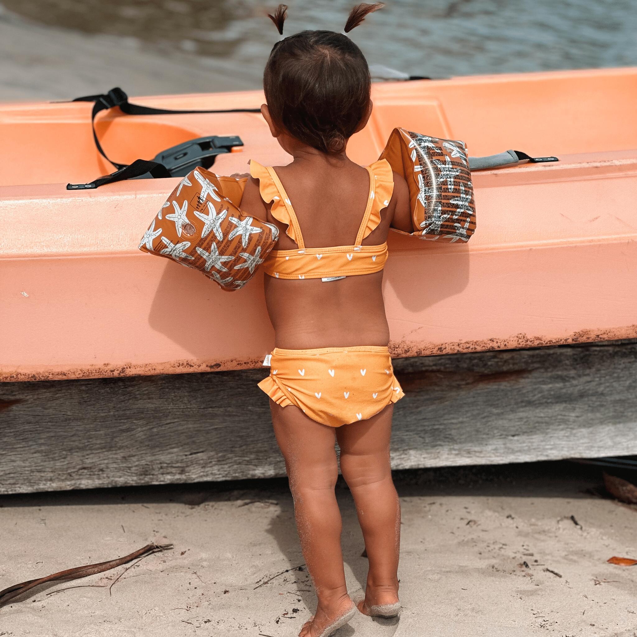 Swim Essentials | Bikini Cuoricini UV Arancione Bambina 4/4